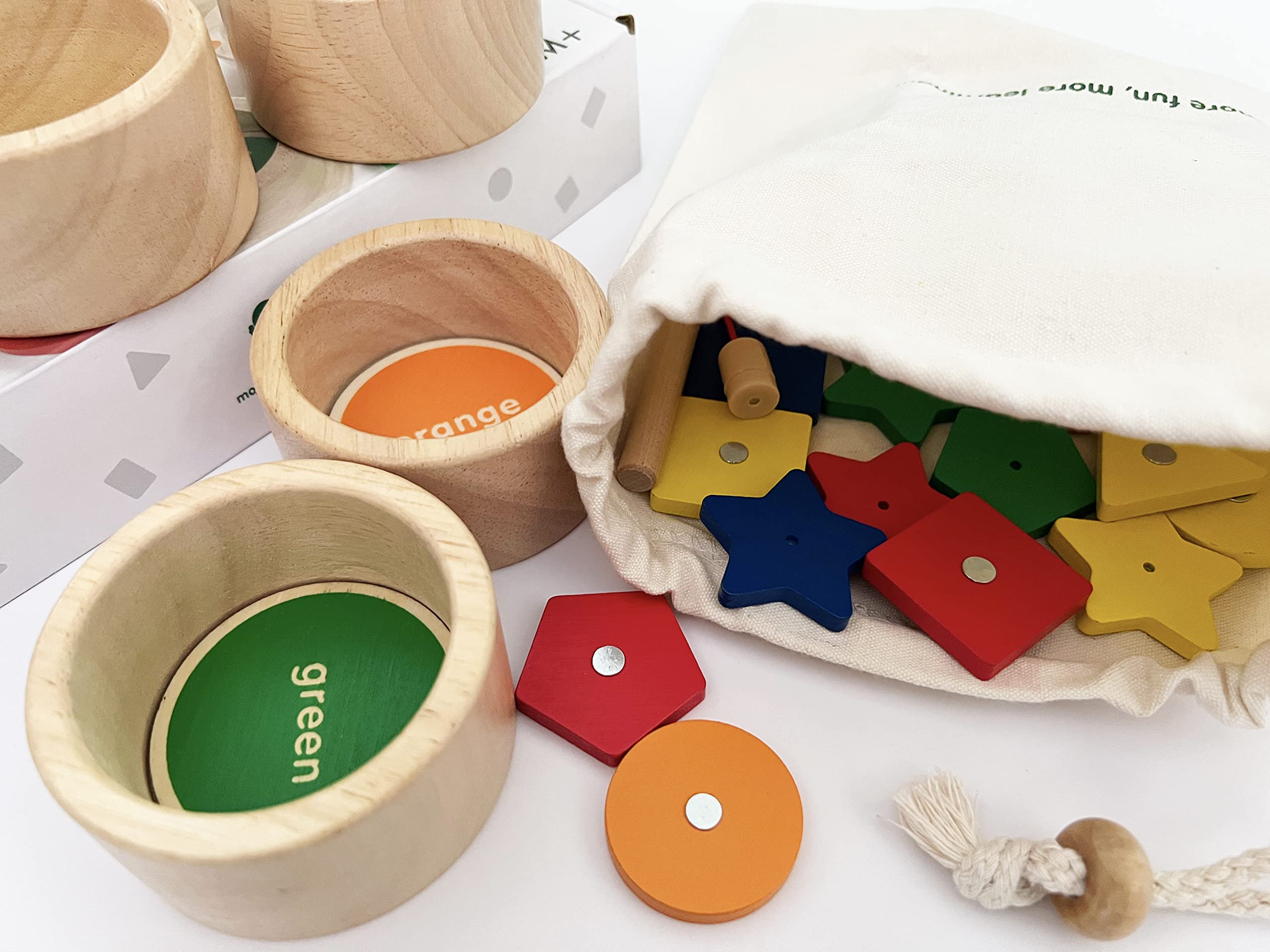 Foto 6 pulgar | Juego Montessori Toy Dailyfunn Para Clasificar Tazas De Madera Y Pescar - Venta Internacional.
