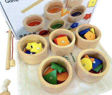 Foto 7 | Juego Montessori Toy Dailyfunn Para Clasificar Tazas De Madera Y Pescar - Venta Internacional.