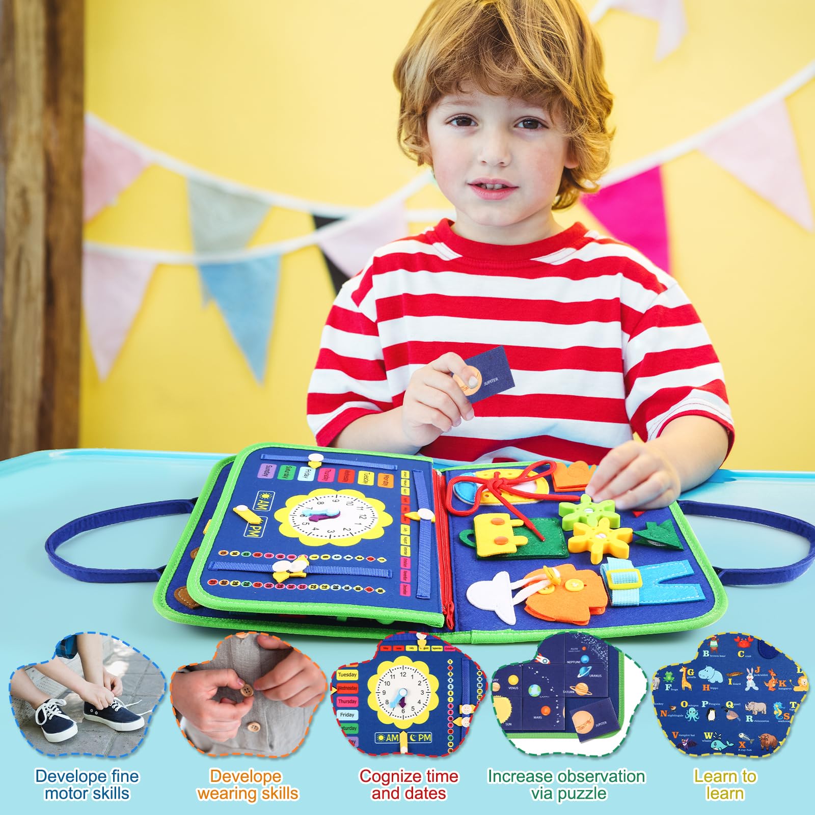 Foto 5 pulgar | Juguete Montessori Khlerox De Busy Board Para Niños Pequeños Con 26 Animales - Venta Internacional.
