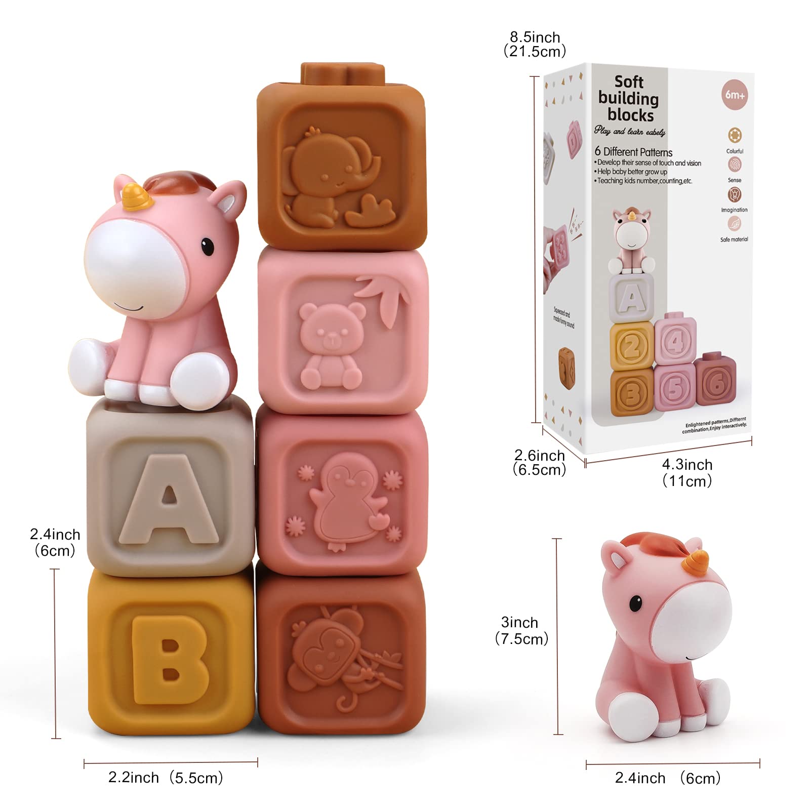 Foto 6 pulgar | Building Blocks Nueplay Soft Con Figura De Caballo Para 6 A 18 Meses - Venta Internacional.
