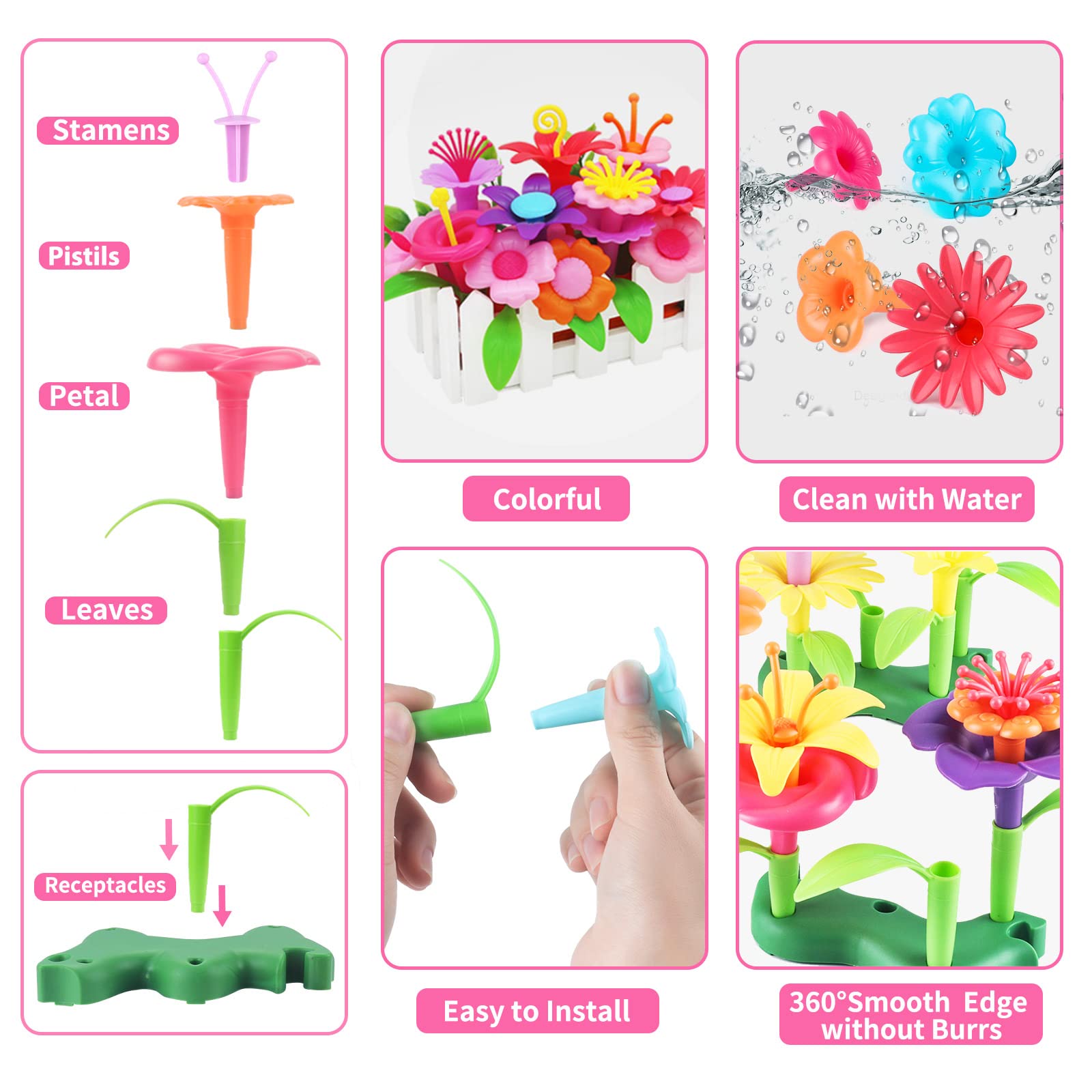 Foto 4 pulgar | Juguete De Construcción De Jardines De Flores Cenove Para Niños De 3 A 7 Años - Venta Internacional.