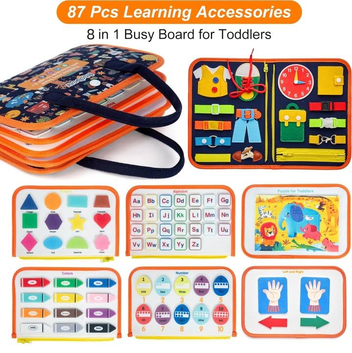 Foto 2 | Juguete Sensorial De Viaje Busy Board Freebear Para Niños Pequeños De 1 A 4 Años - Venta Internacional.