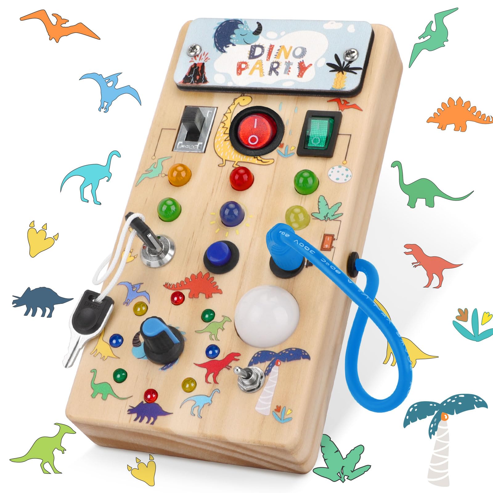 Busy Board Hoarosall Dinosaur Con 8 Interruptores Led Durante Más De 1 Año - Venta Internacional.
