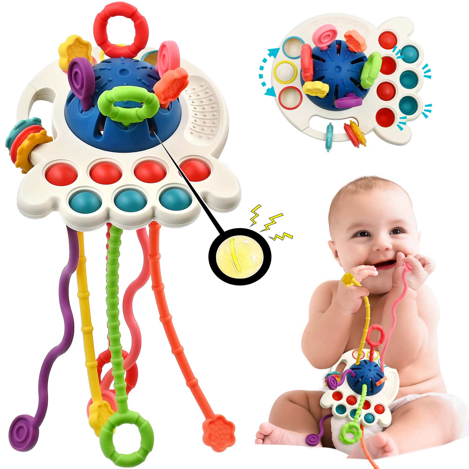 Foto 2 pulgar | Juguete Sensory Montessori Para Bebés Aituiui De 6 A 12 Meses Con Silicona - Venta Internacional.