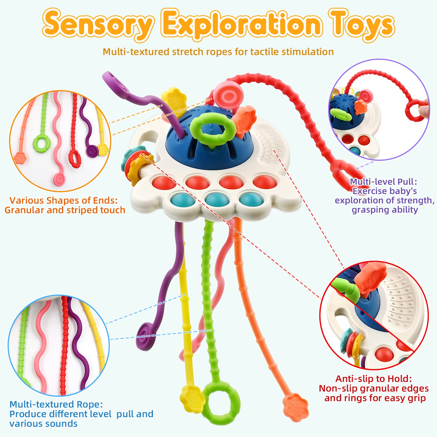 Foto 3 pulgar | Juguete Sensory Montessori Para Bebés Aituiui De 6 A 12 Meses Con Silicona - Venta Internacional.