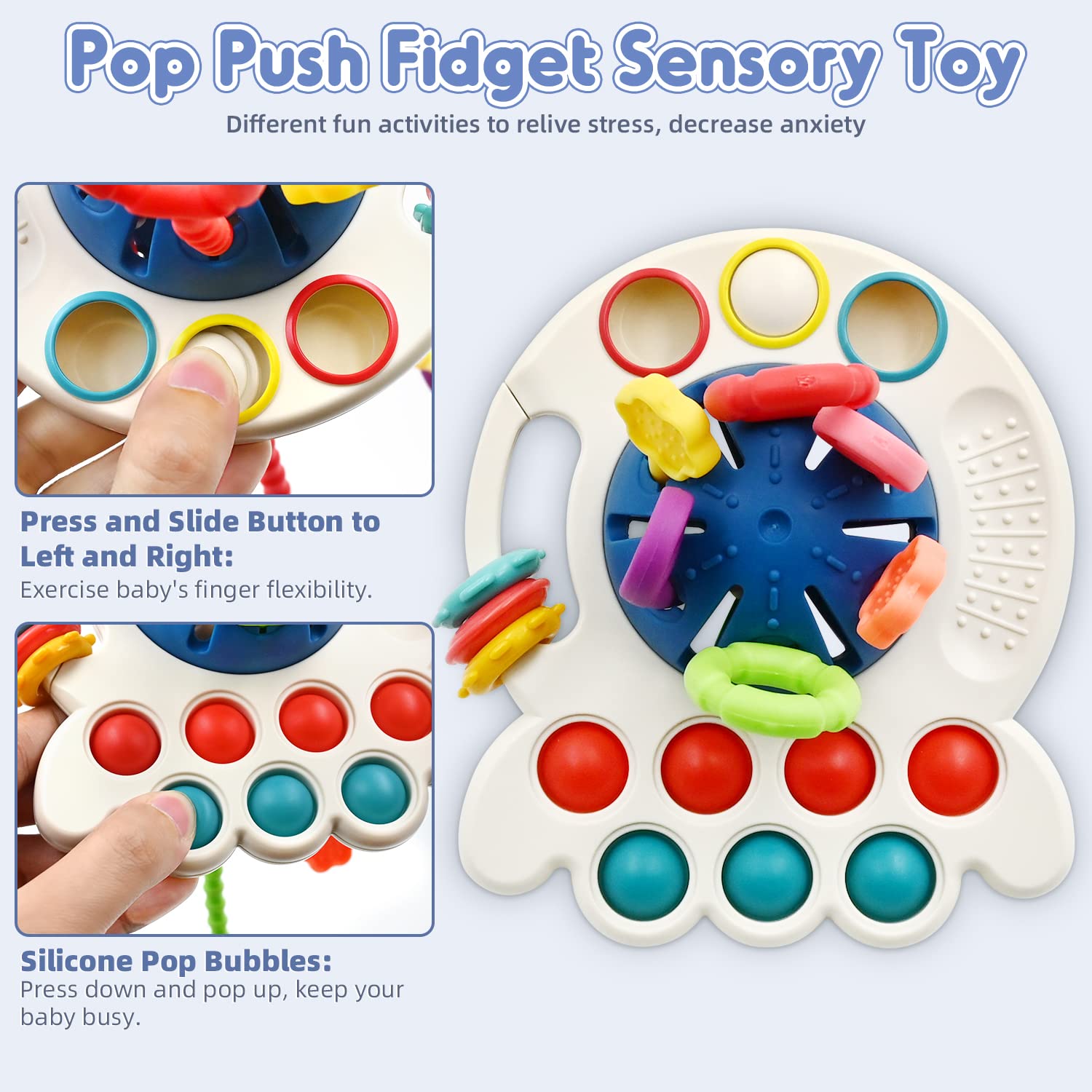 Foto 4 pulgar | Juguete Sensory Montessori Para Bebés Aituiui De 6 A 12 Meses Con Silicona - Venta Internacional.