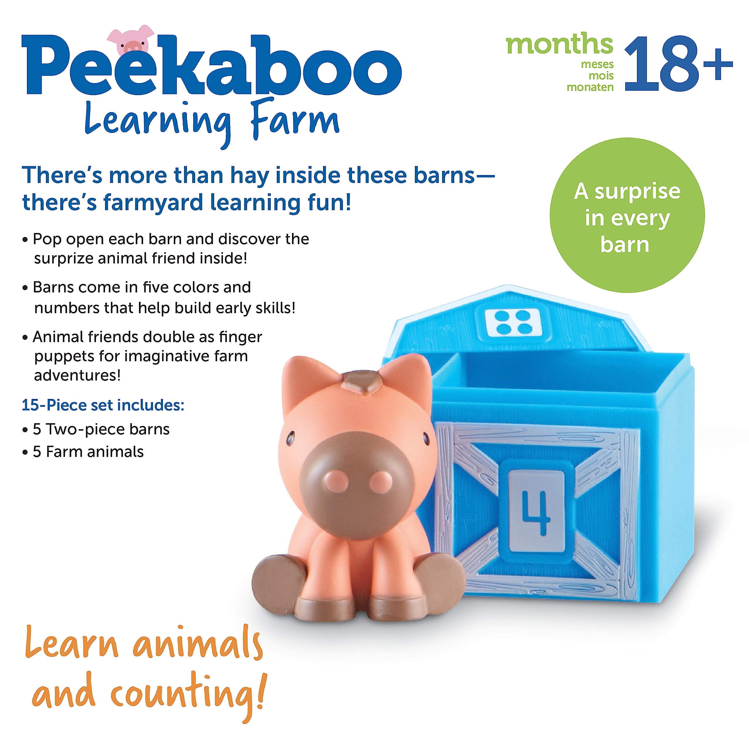 Foto 6 | Toy Learning Resources Peekaboo Learning Farm, 10 Piezas - Venta Internacional.