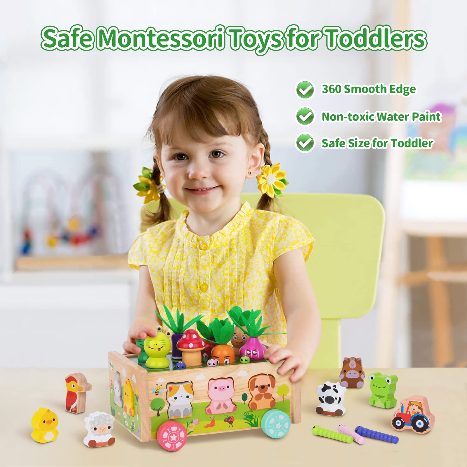 Foto 6 pulgar | Juguetes De Granja Montessori De Madera Kmtjt Para Niños Pequeños De 1 A 3 Años - Venta Internacional.