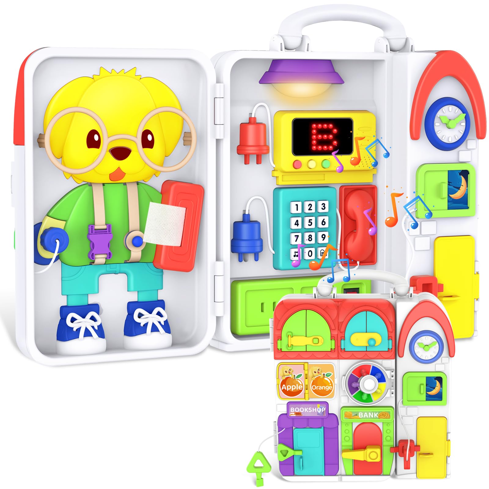 Bqu Montessori Busy Board Con Música Bilingüe Para Más De 20 Actividades - Venta Internacional.