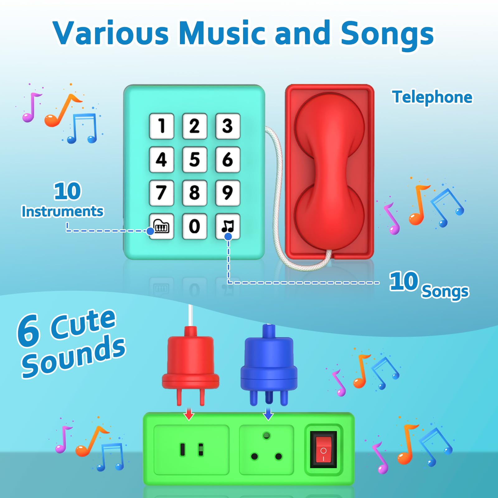 Foto 4 | Bqu Montessori Busy Board Con Música Bilingüe Para Más De 20 Actividades - Venta Internacional.