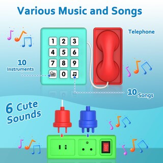 Foto 4 | Bqu Montessori Busy Board Con Música Bilingüe Para Más De 20 Actividades - Venta Internacional.