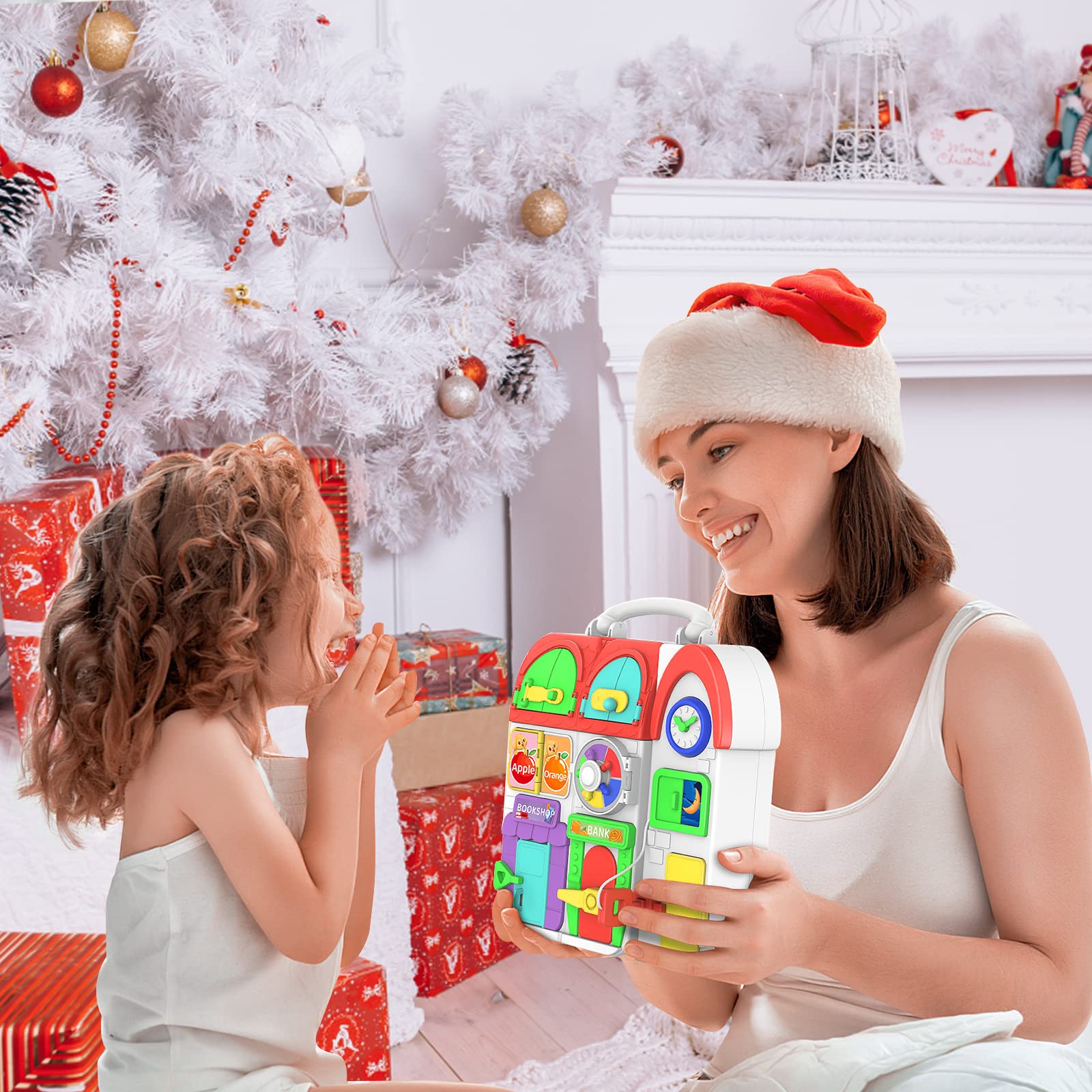 Foto 7 | Bqu Montessori Busy Board Con Música Bilingüe Para Más De 20 Actividades - Venta Internacional.