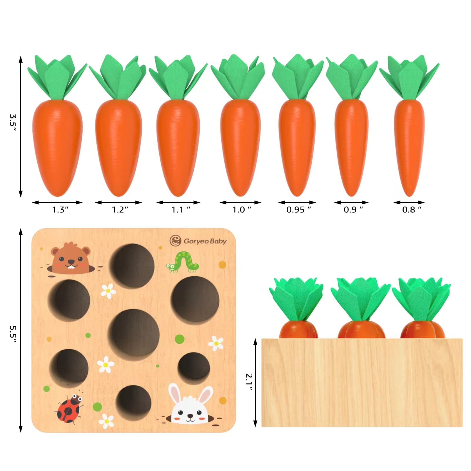 Foto 3 pulgar | Juego Montessori Toy Kmtjt Carrot Harvest Para Niños De 1 A 3 Años - Venta Internacional.