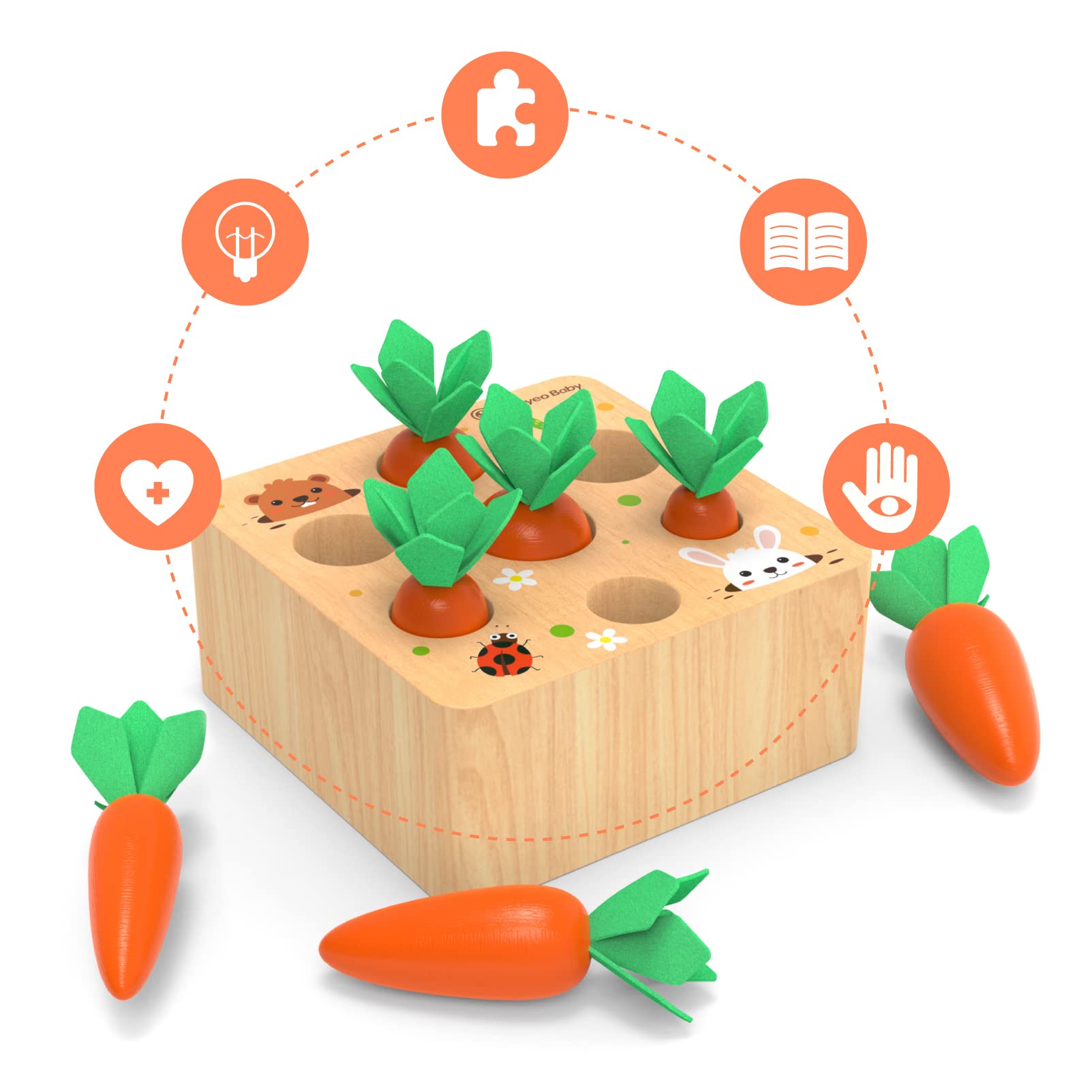 Foto 4 pulgar | Juego Montessori Toy Kmtjt Carrot Harvest Para Niños De 1 A 3 Años - Venta Internacional.