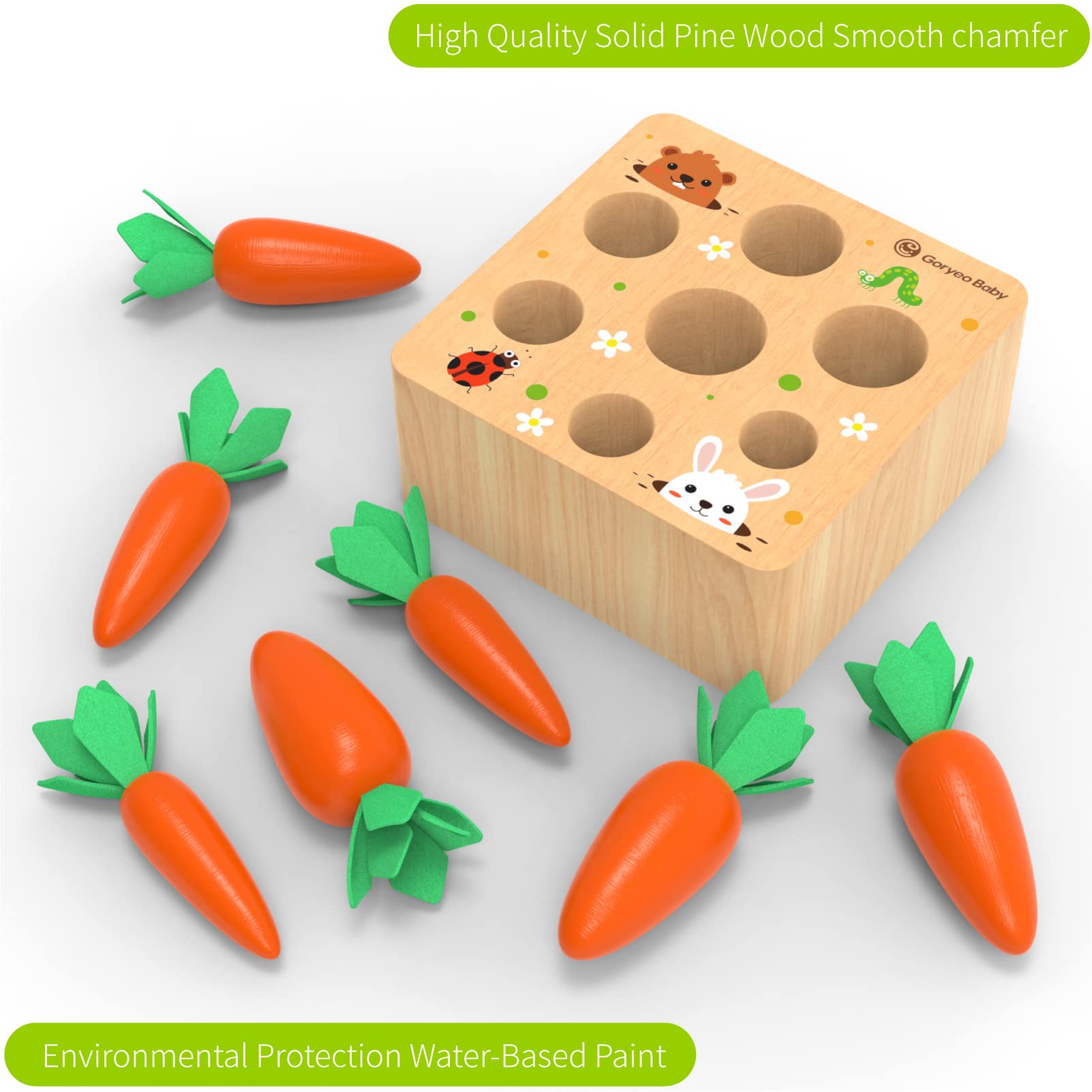 Foto 5 pulgar | Juego Montessori Toy Kmtjt Carrot Harvest Para Niños De 1 A 3 Años - Venta Internacional.