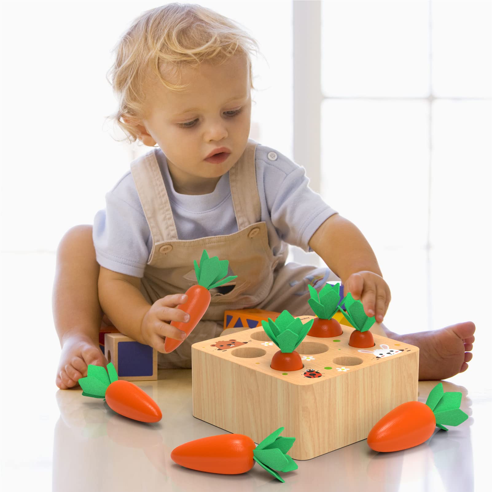 Foto 6 pulgar | Juego Montessori Toy Kmtjt Carrot Harvest Para Niños De 1 A 3 Años - Venta Internacional.