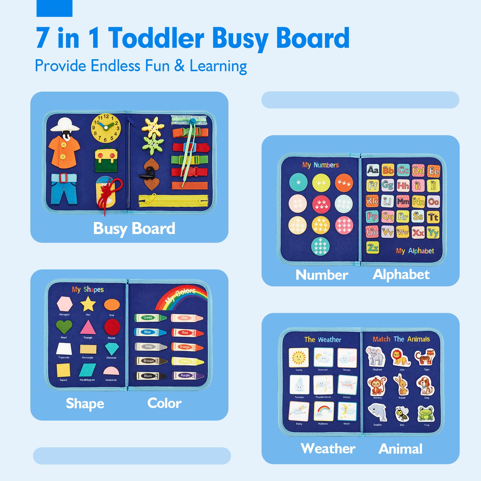 Foto 3 pulgar | Juguetes Montessori Busy Board Hahaland Para Niños Pequeños De 2 Años - Venta Internacional.