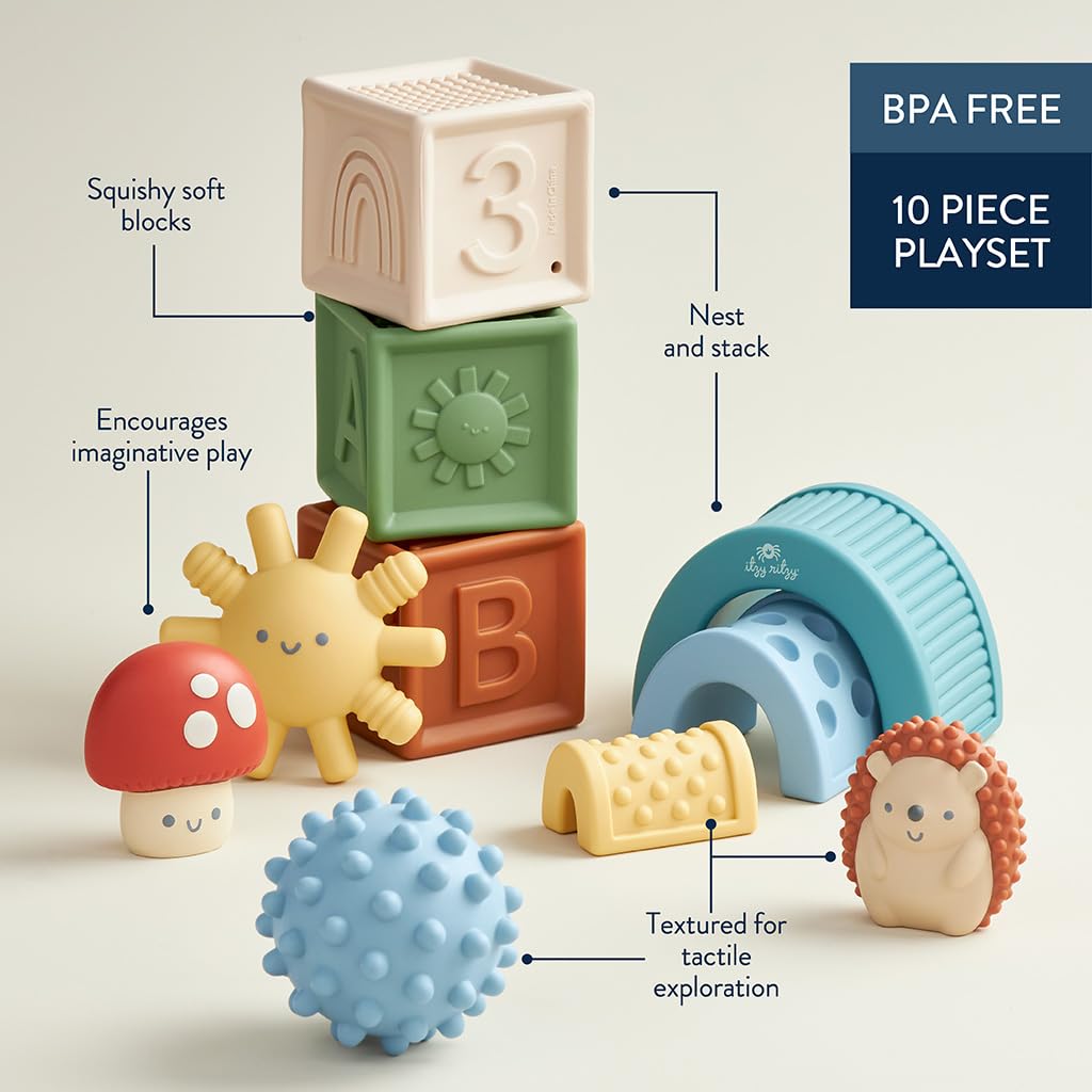 Foto 5 pulgar | Juego de Bloques Sensoriales Itzy Ritzy de 10 Piezas con Bloques Blandos - Venta Internacional