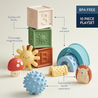 Foto 4 | Juego de Bloques Sensoriales Itzy Ritzy de 10 Piezas con Bloques Blandos - Venta Internacional