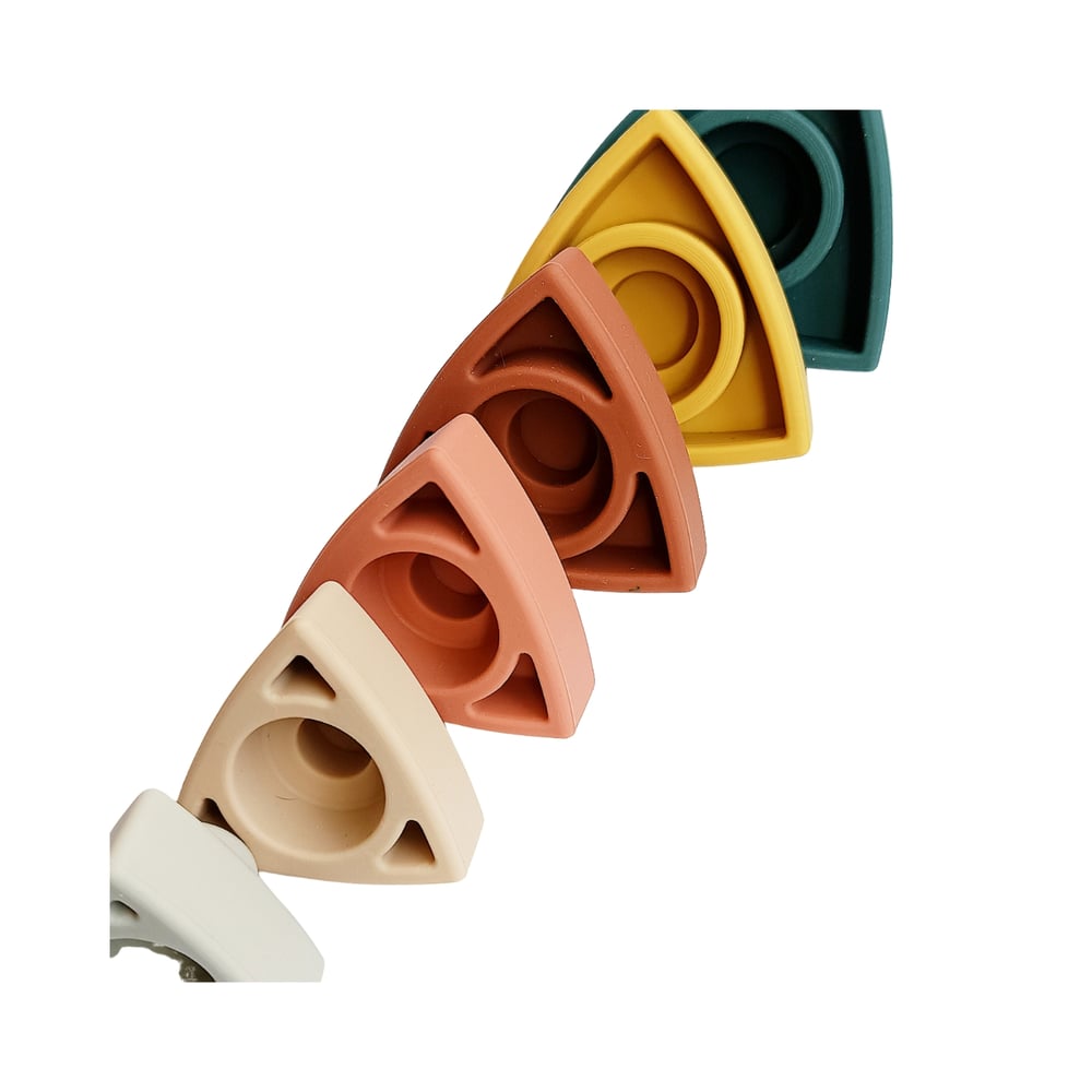 Foto 3 pulgar | Juguete Popetú de Triángulos de Silicona Apilables Multicolores para Bebés - Venta Internacional