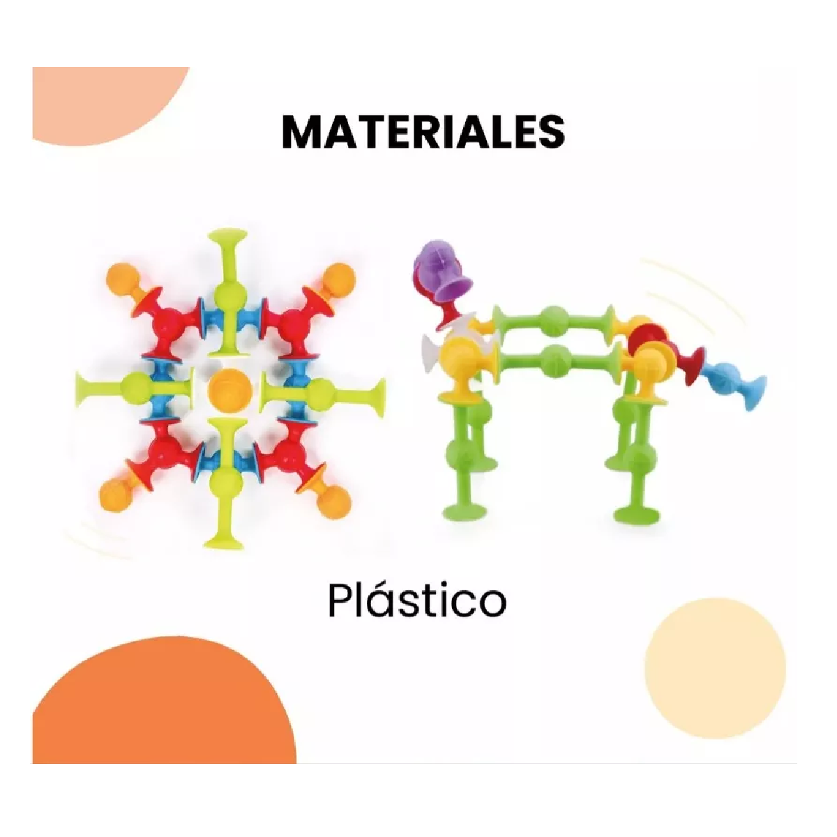 Foto 2 | Juguete Didáctico y de Aprendizaje Belug Multicolor Ventosas 58 Piezas