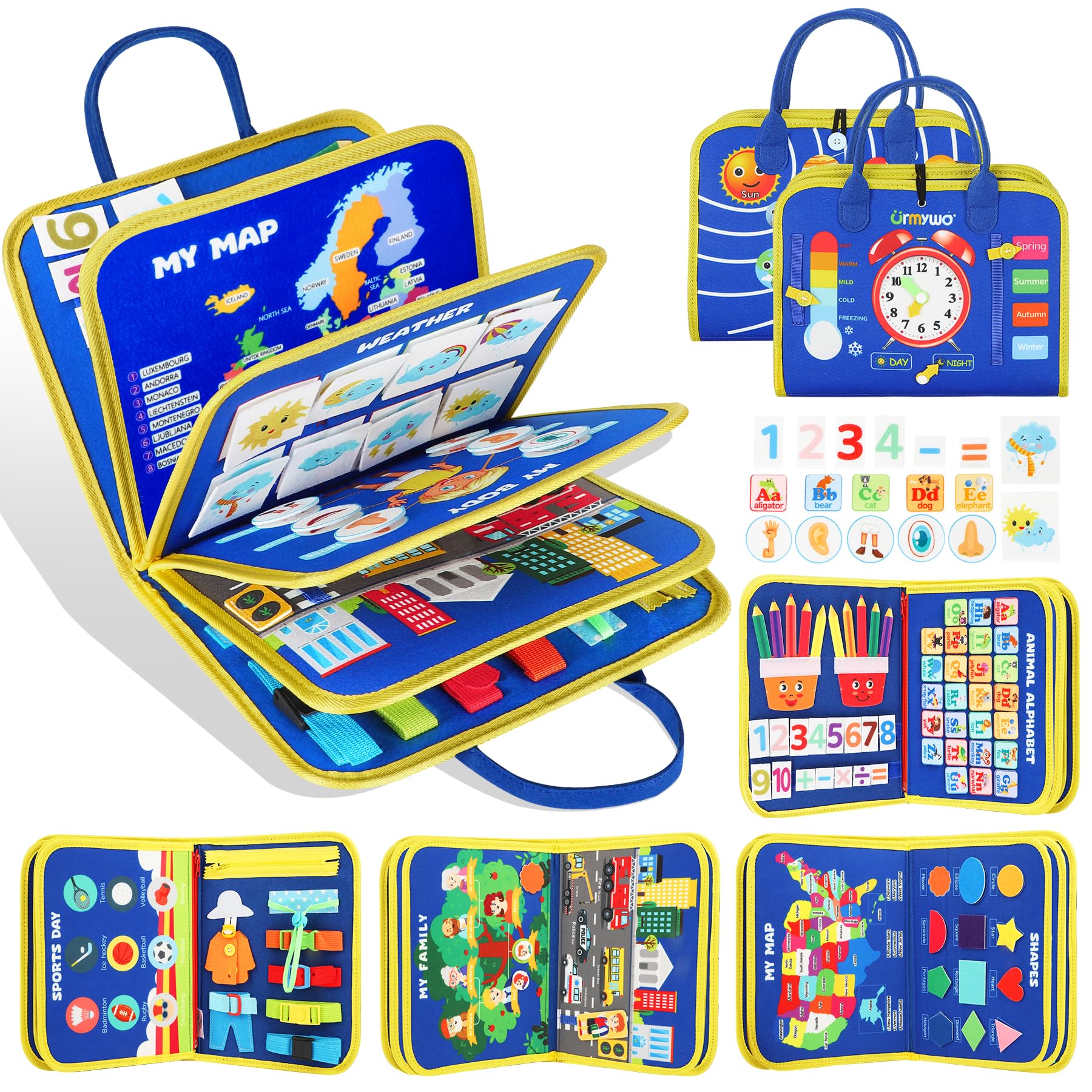Foto 2 pulgar | Juguetes Montessori Urmywo De Busy Board Para Niños De 1 A 4 Años Con 12 Actividades - Venta Internacional.