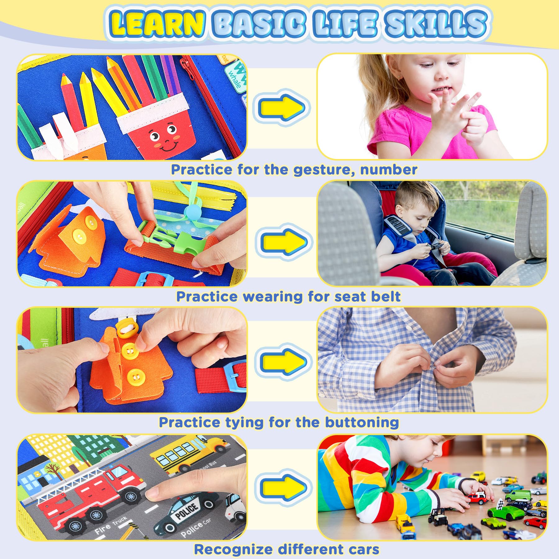 Foto 4 pulgar | Juguetes Montessori Urmywo De Busy Board Para Niños De 1 A 4 Años Con 12 Actividades - Venta Internacional.