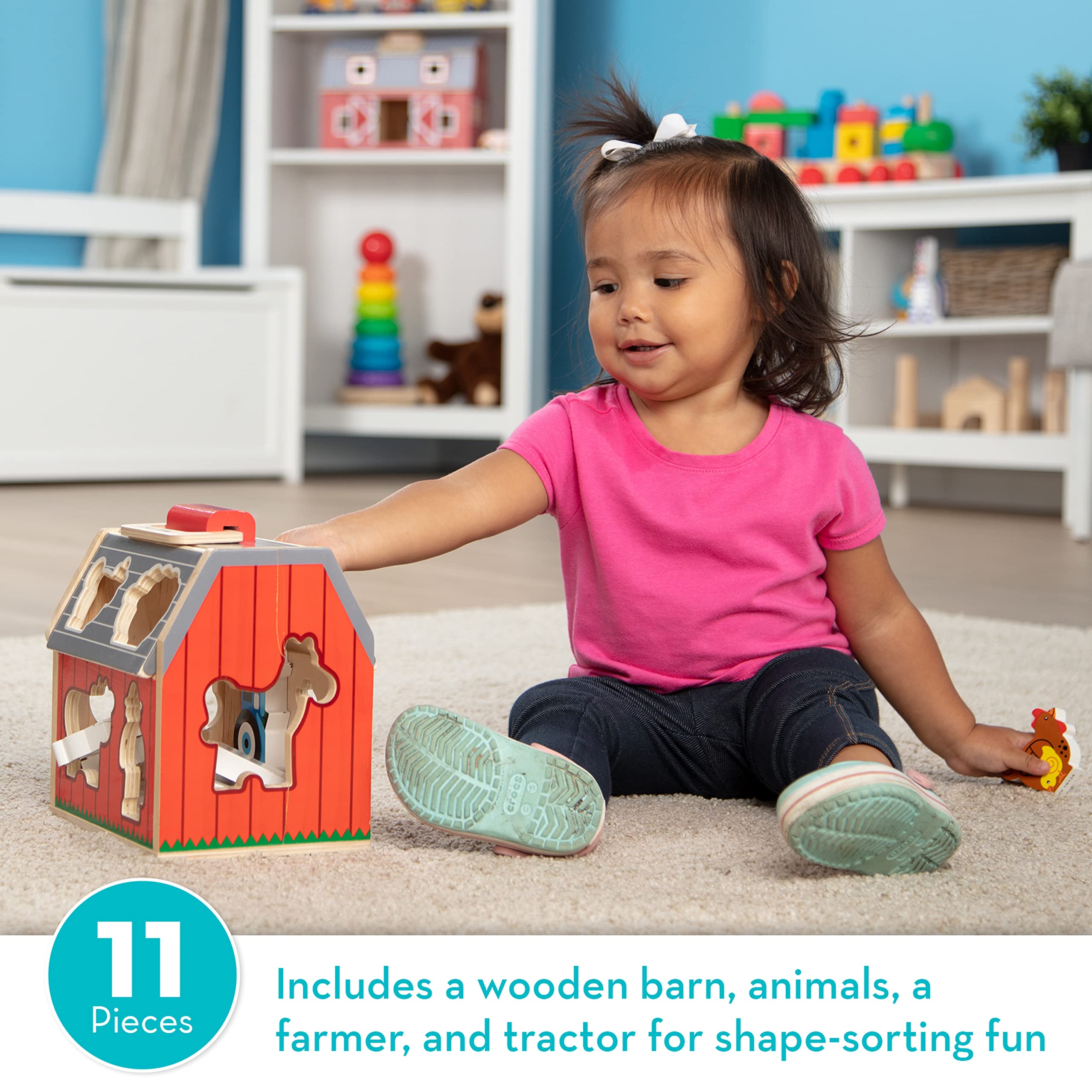 Foto 2 | Granero De Clasificación De Juguetes Melissa & Doug De Madera Con 10 Piezas De Granja - Venta Internacional.
