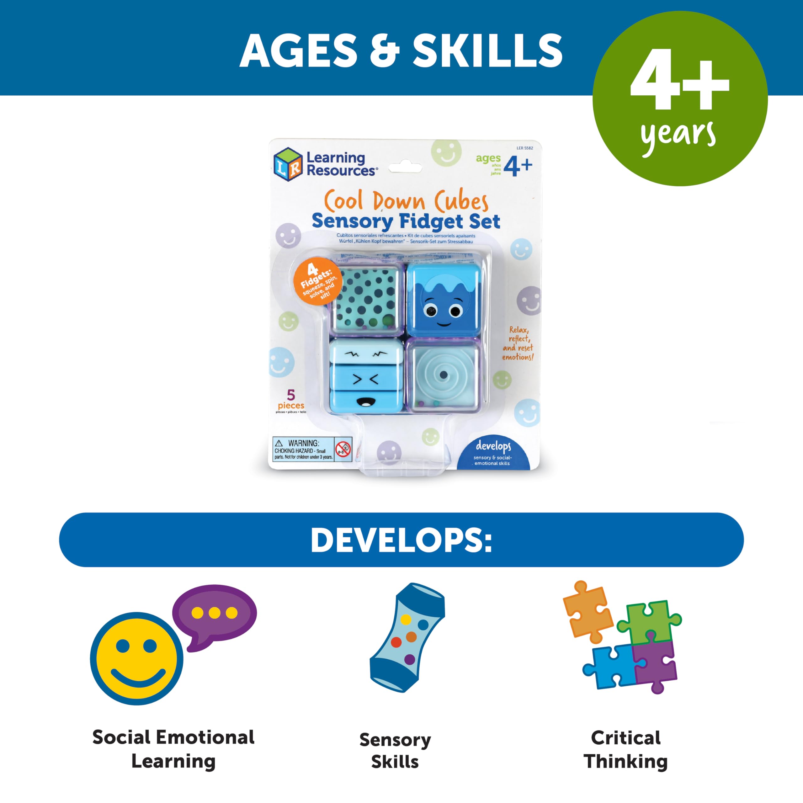 Foto 6 pulgar | Set Sensory Fidget Resources Learning Cubes Cool Down Kids 4+ - Venta Internacional.