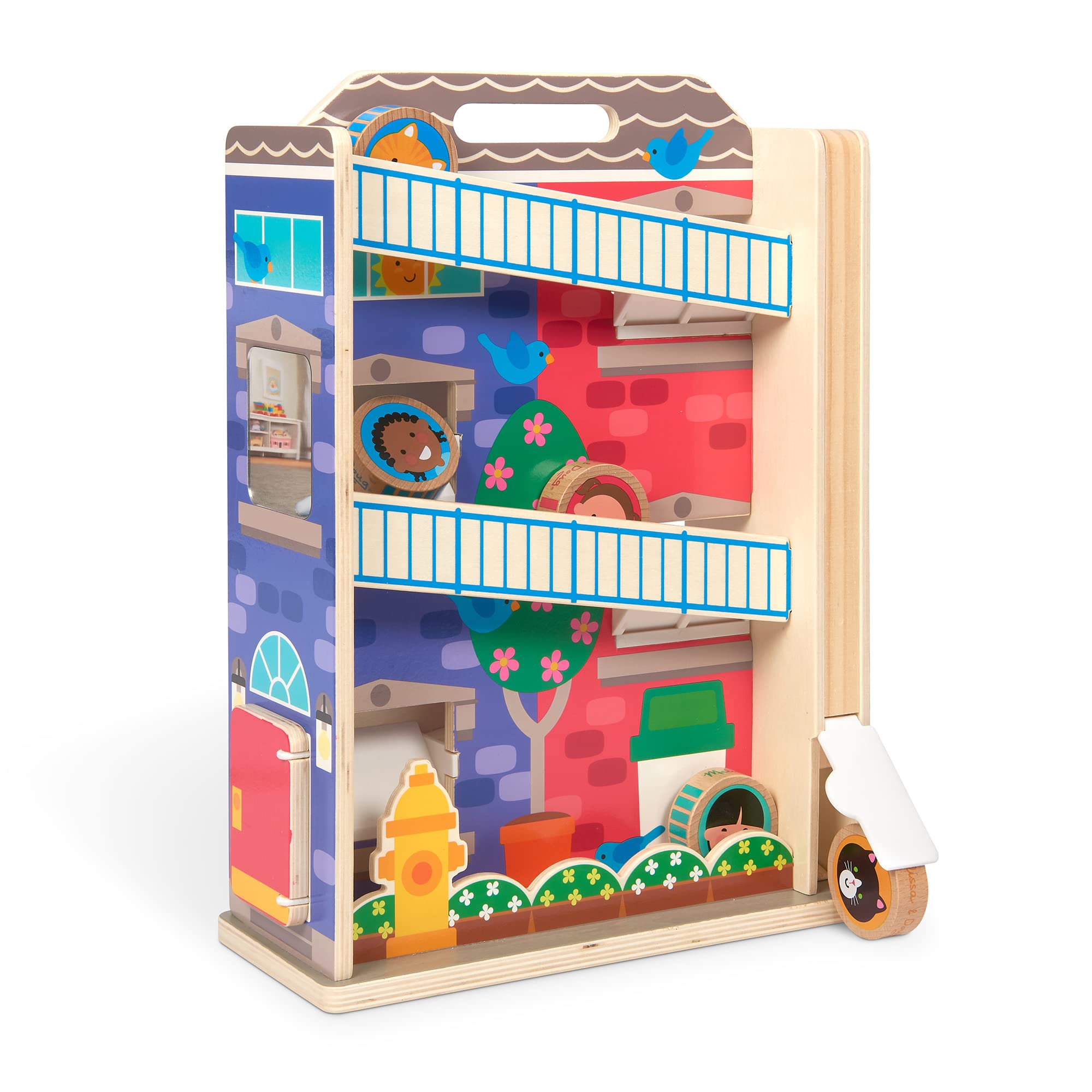 Casa Unifamiliar De Madera Toy Melissa & Doug Go Tots Con 6 Discos - Venta Internacional.
