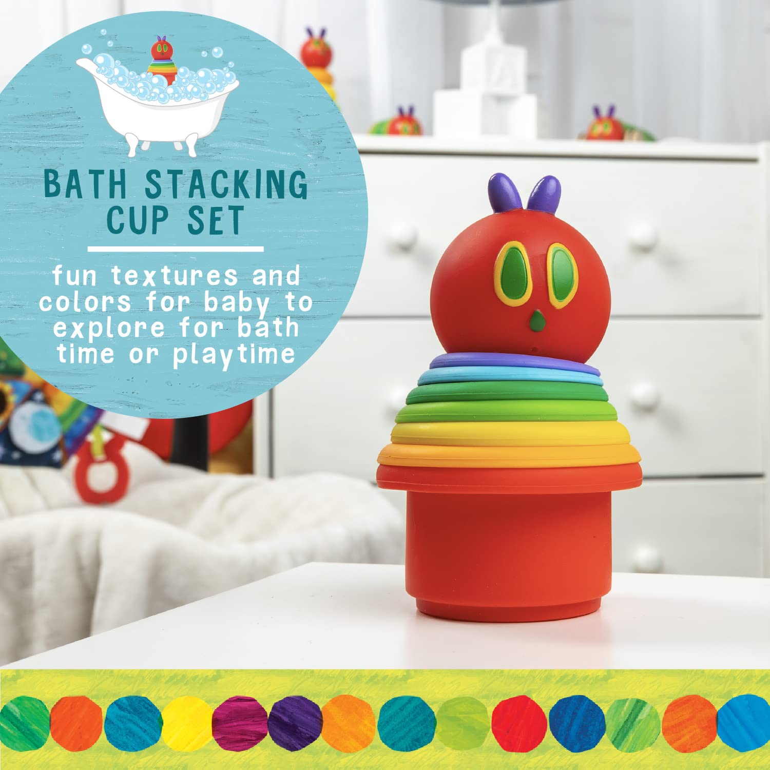 Foto 3 pulgar | Juego De Vasos Apilables Kids Preferred The Very Hungry Caterpillar - Venta Internacional.