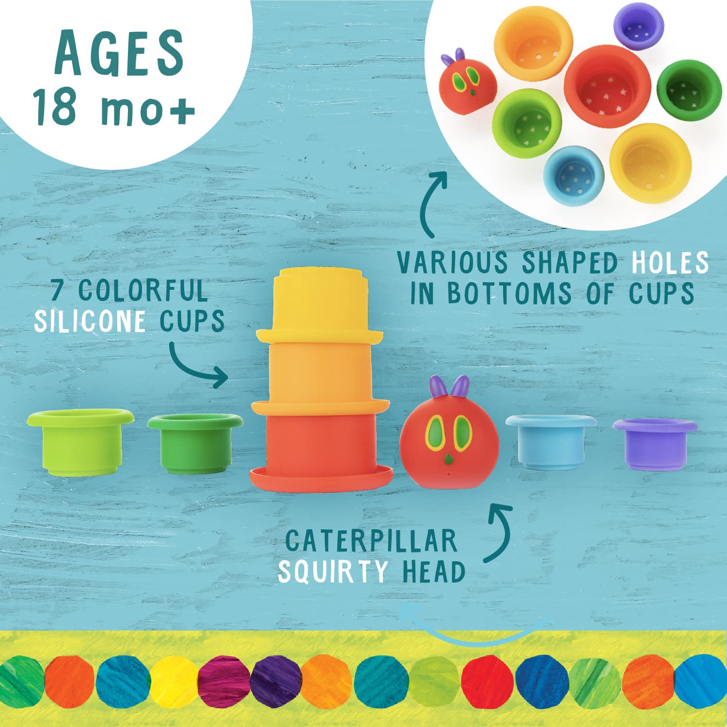 Foto 4 pulgar | Juego De Vasos Apilables Kids Preferred The Very Hungry Caterpillar - Venta Internacional.