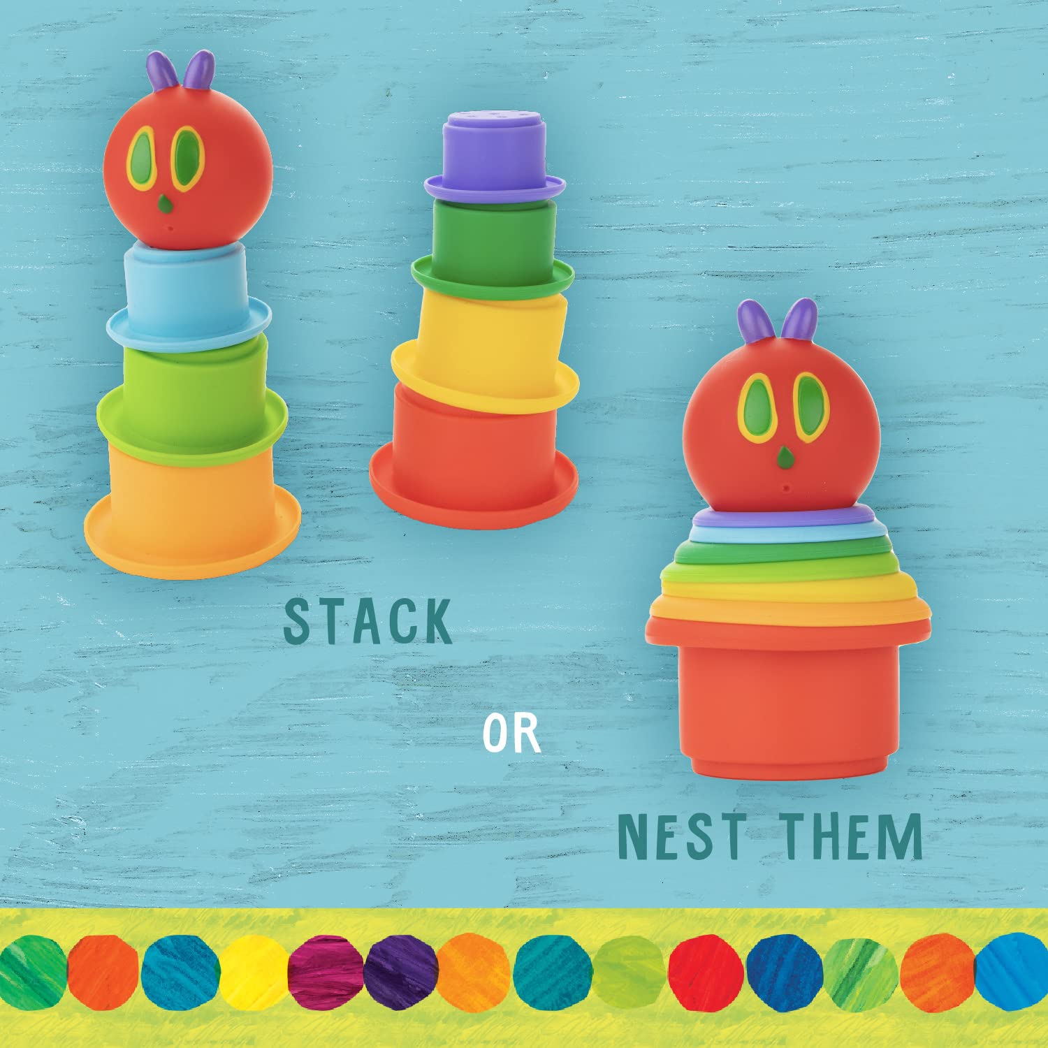 Foto 5 pulgar | Juego De Vasos Apilables Kids Preferred The Very Hungry Caterpillar - Venta Internacional.