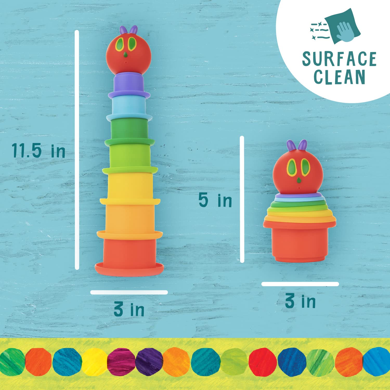 Foto 6 pulgar | Juego De Vasos Apilables Kids Preferred The Very Hungry Caterpillar - Venta Internacional.