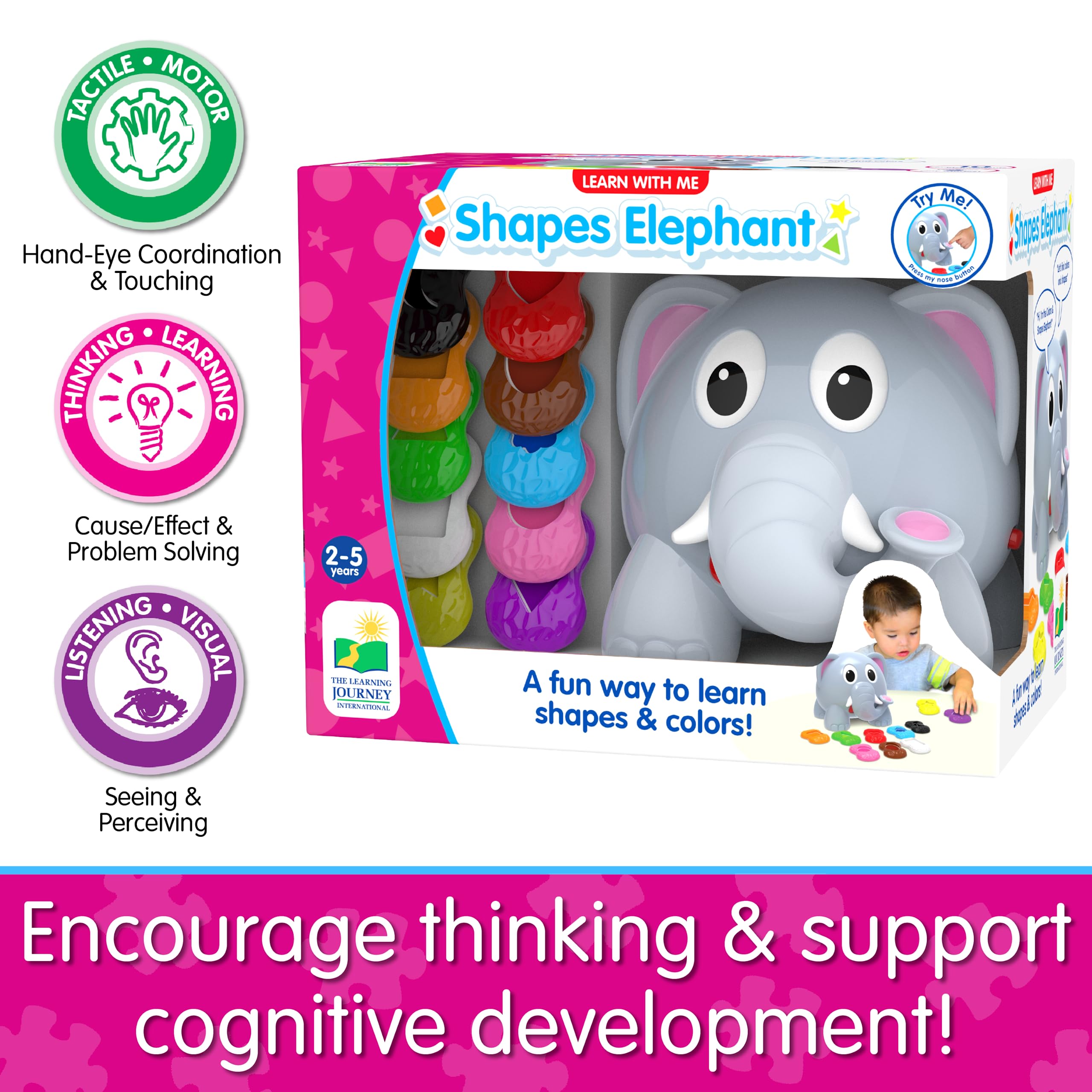Foto 6 pulgar | Juguete Didáctico The Learning Journey Learn With Me Shapes Elephant - Venta Internacional