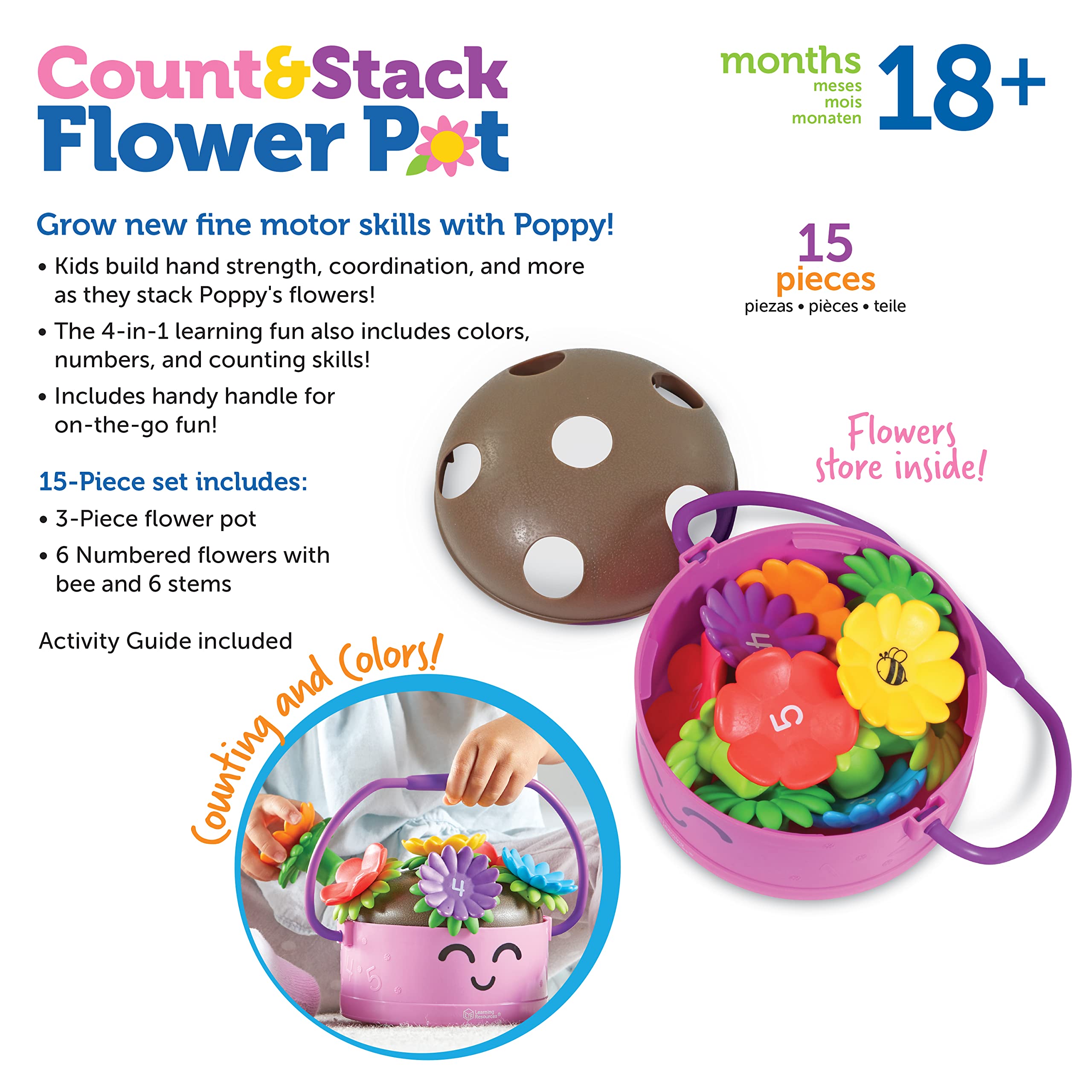 Foto 7 pulgar | Maceta Poppy The Count & Stack De Toy Learning Resources - Venta Internacional.