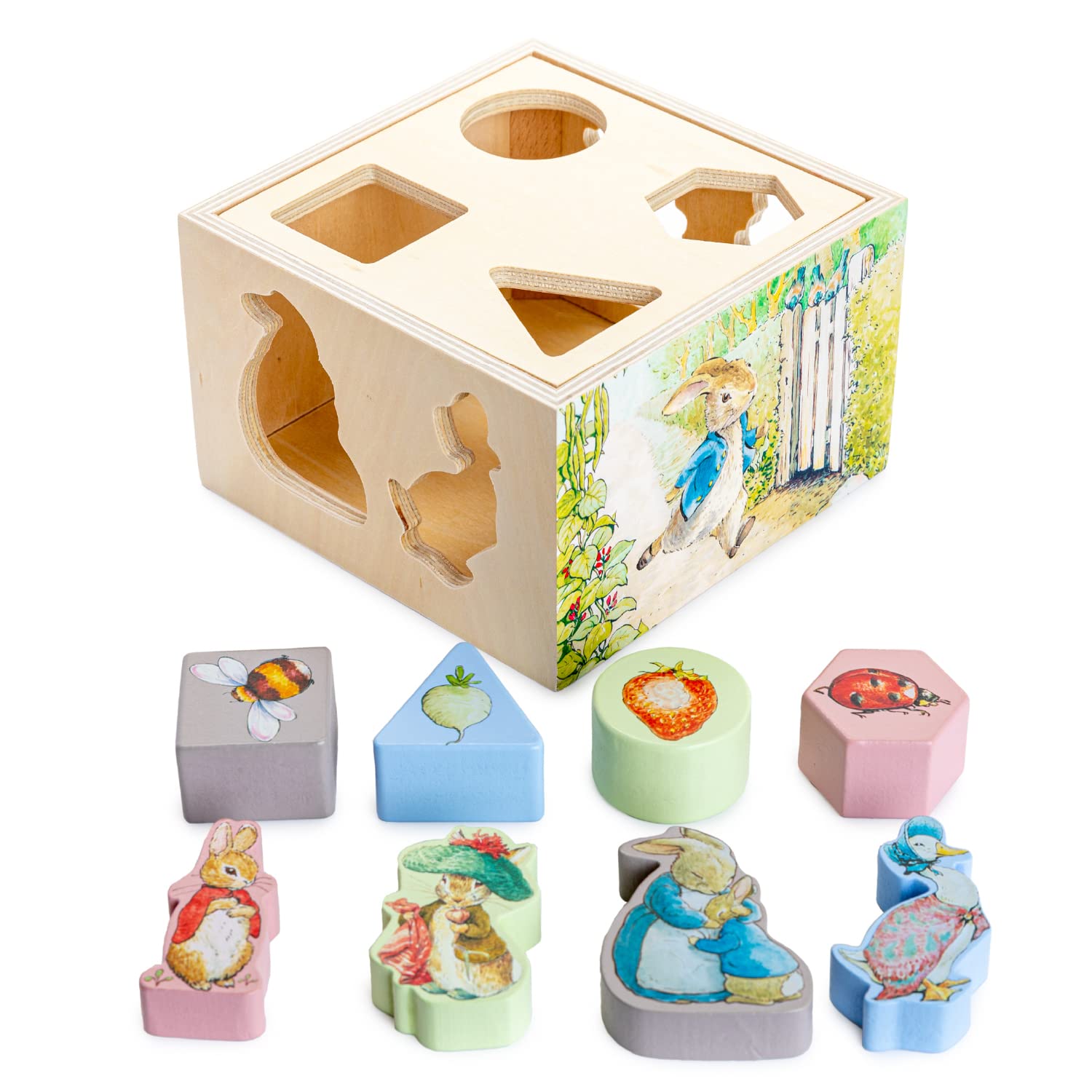 Clasificador De Formas Que Los Niños Prefieren Beatrix Potter Peter Rabbit Wood - Venta Internacional.