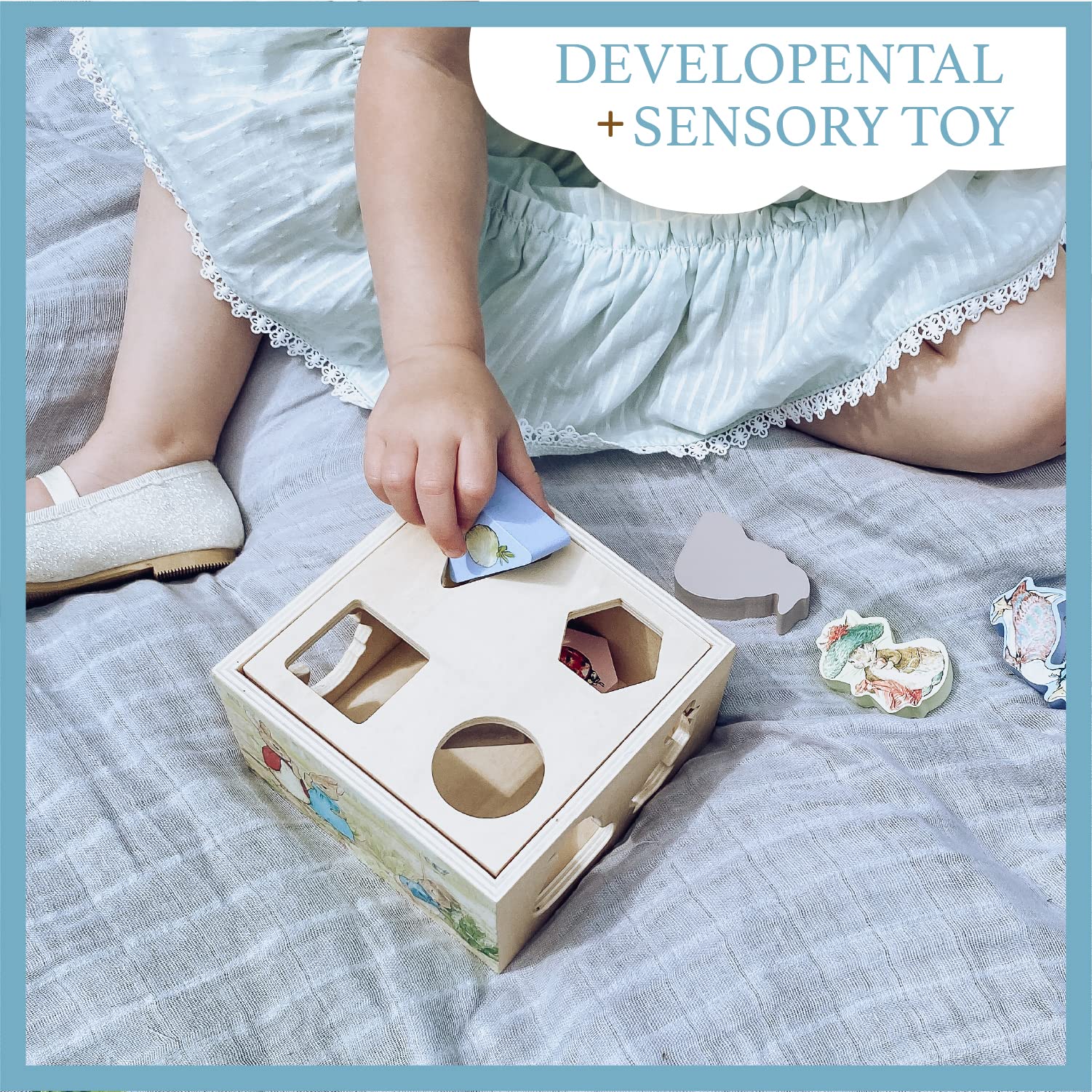Foto 5 | Clasificador De Formas Que Los Niños Prefieren Beatrix Potter Peter Rabbit Wood - Venta Internacional.