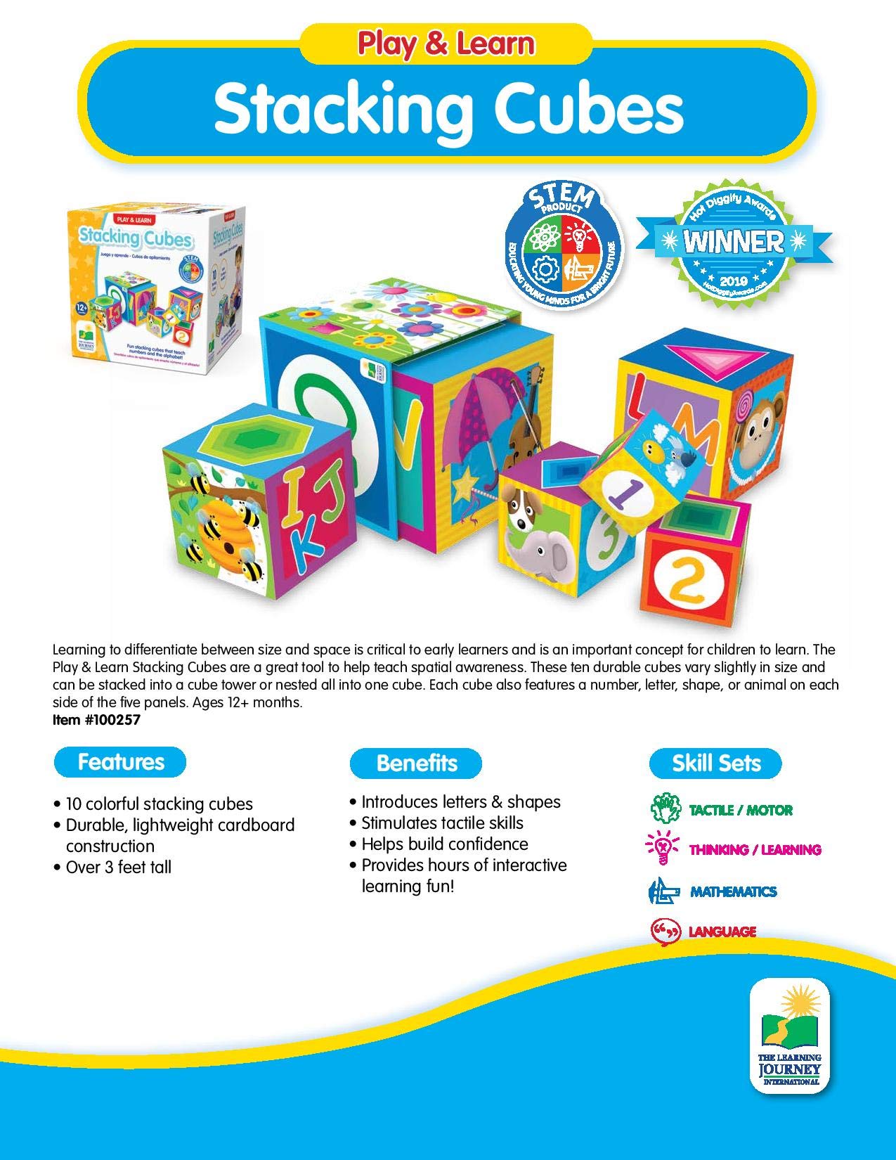 Foto 6 pulgar | Stacking Cubes Learning Journey Juega Y Aprende Durante Más De 12 Meses - Venta Internacional.