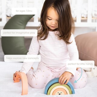 Foto 3 | Juguete Apilable Rainbow Pearhead De Madera Para Bebés De 1 Año O Más - Venta Internacional.