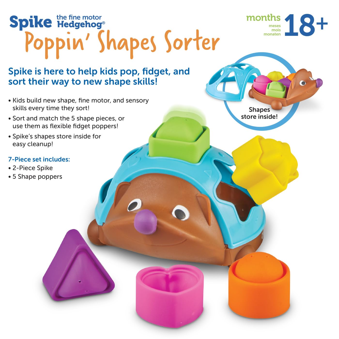 Foto 5 | Juguetes Montessori para Clasificar y Moldear Spike Hedgehog - Venta Internacional