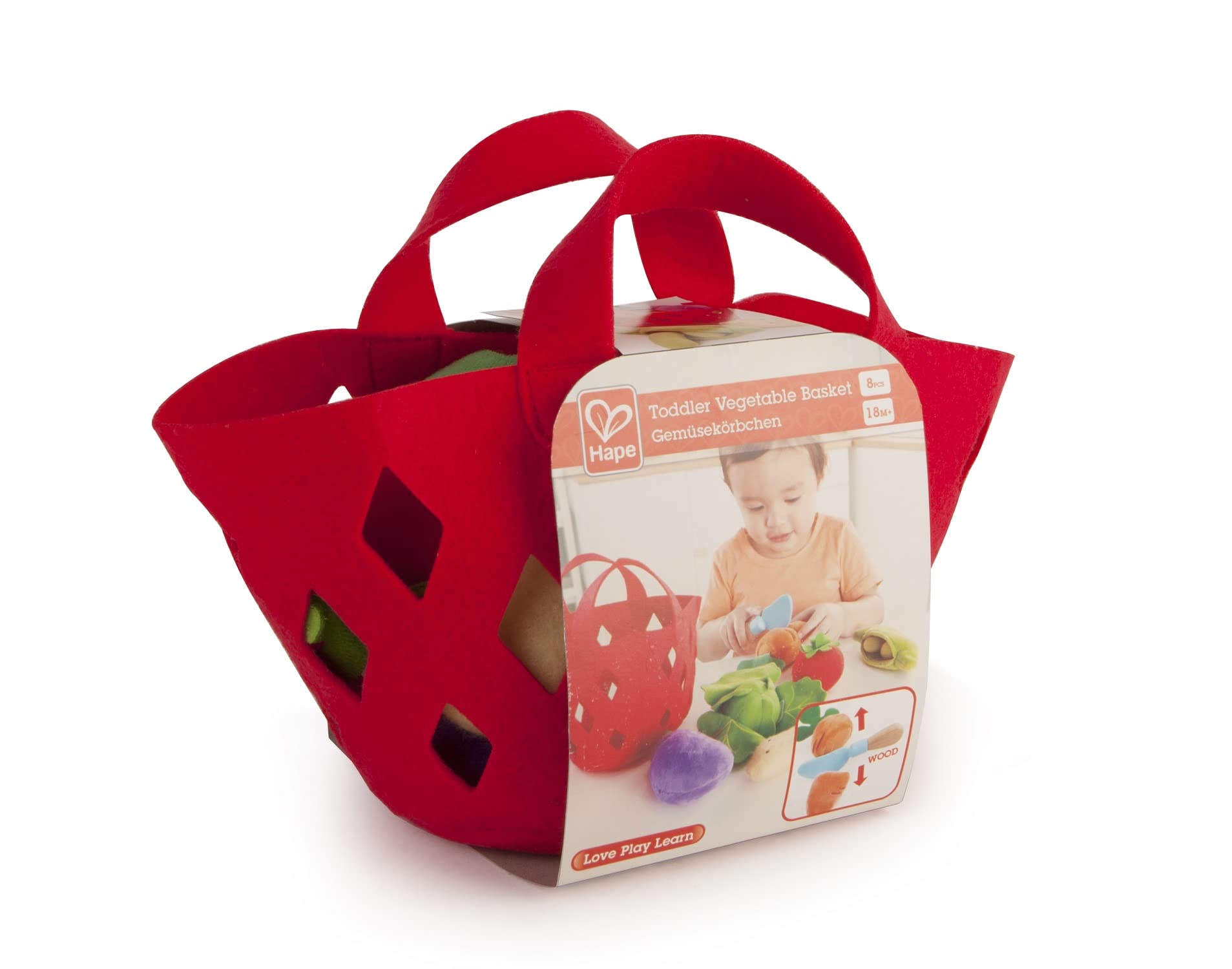 Foto 3 pulgar | Cesta De Verduras De Juguete Con Forma De Cesta Para Niños Pequeños Con Col, Zanahoria, Roja, Más De 18 M - V