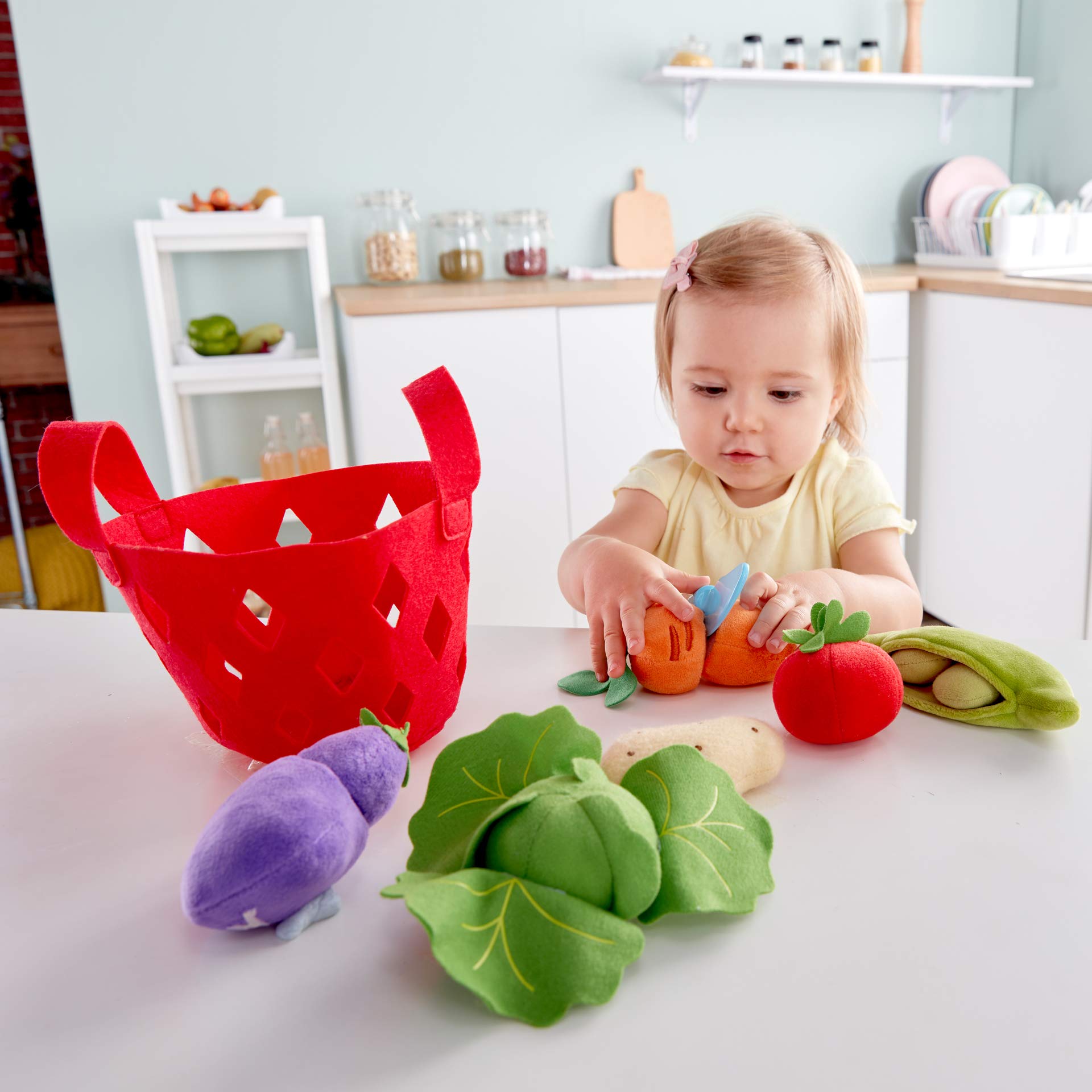 Foto 3 | Cesta De Verduras De Juguete Con Forma De Cesta Para Niños Pequeños Con Col, Zanahoria, Roja, Más De 18 M - V