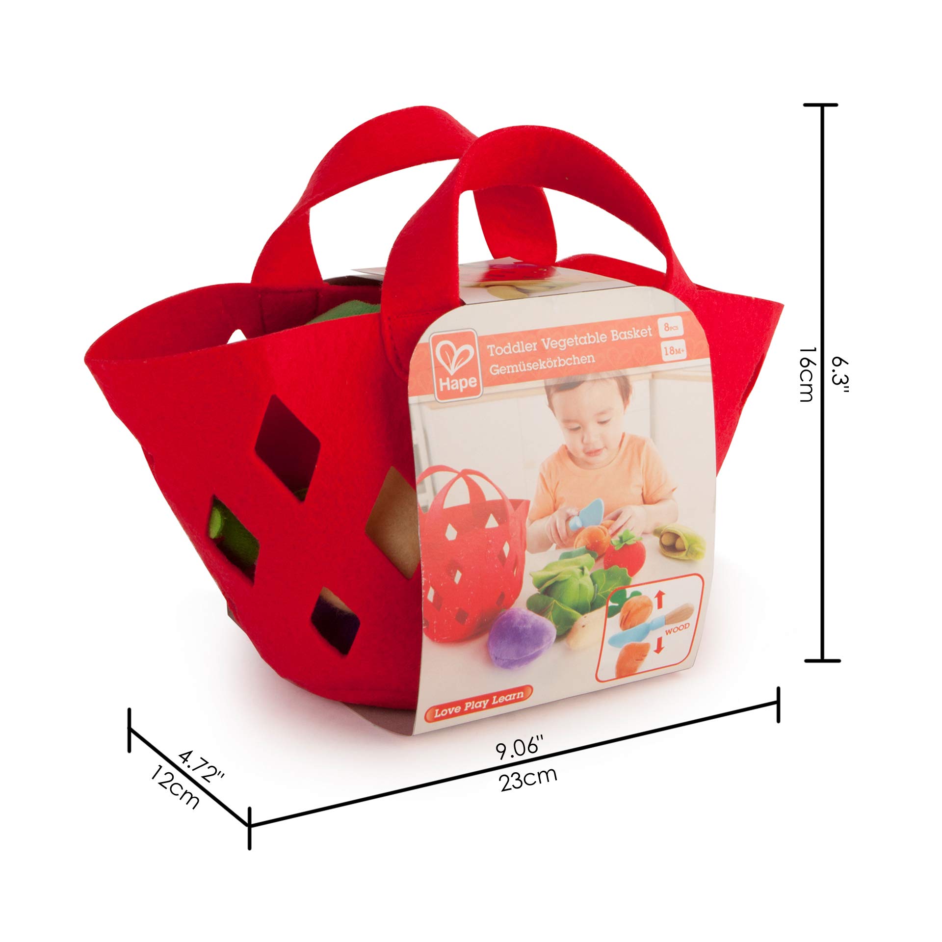 Foto 8 pulgar | Cesta De Verduras De Juguete Con Forma De Cesta Para Niños Pequeños Con Col, Zanahoria, Roja, Más De 18 M - V