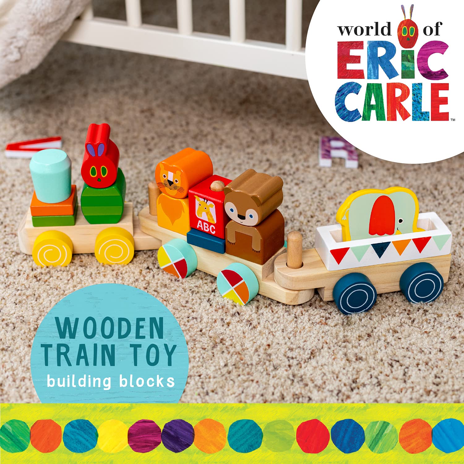 Foto 3 pulgar | Set de Tren Kids Preferred World Of Eric Carle The Very Hungry Caterpillar de Madera 15 Piezas - Venta Internacional