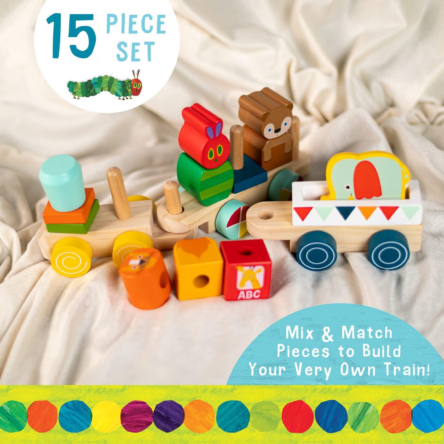 Foto 4 pulgar | Set de Tren Kids Preferred World Of Eric Carle The Very Hungry Caterpillar de Madera 15 Piezas - Venta Internacional