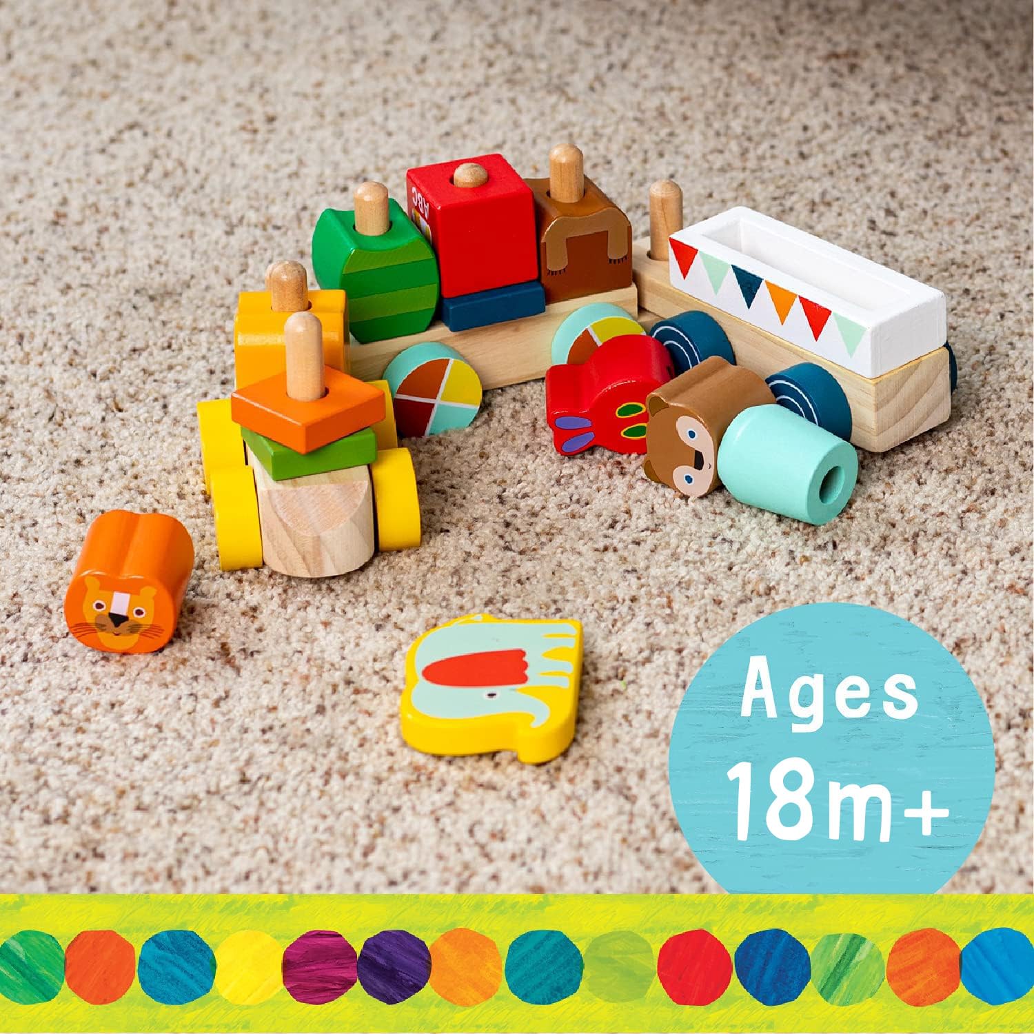 Foto 6 pulgar | Set de Tren Kids Preferred World Of Eric Carle The Very Hungry Caterpillar de Madera 15 Piezas - Venta Internacional