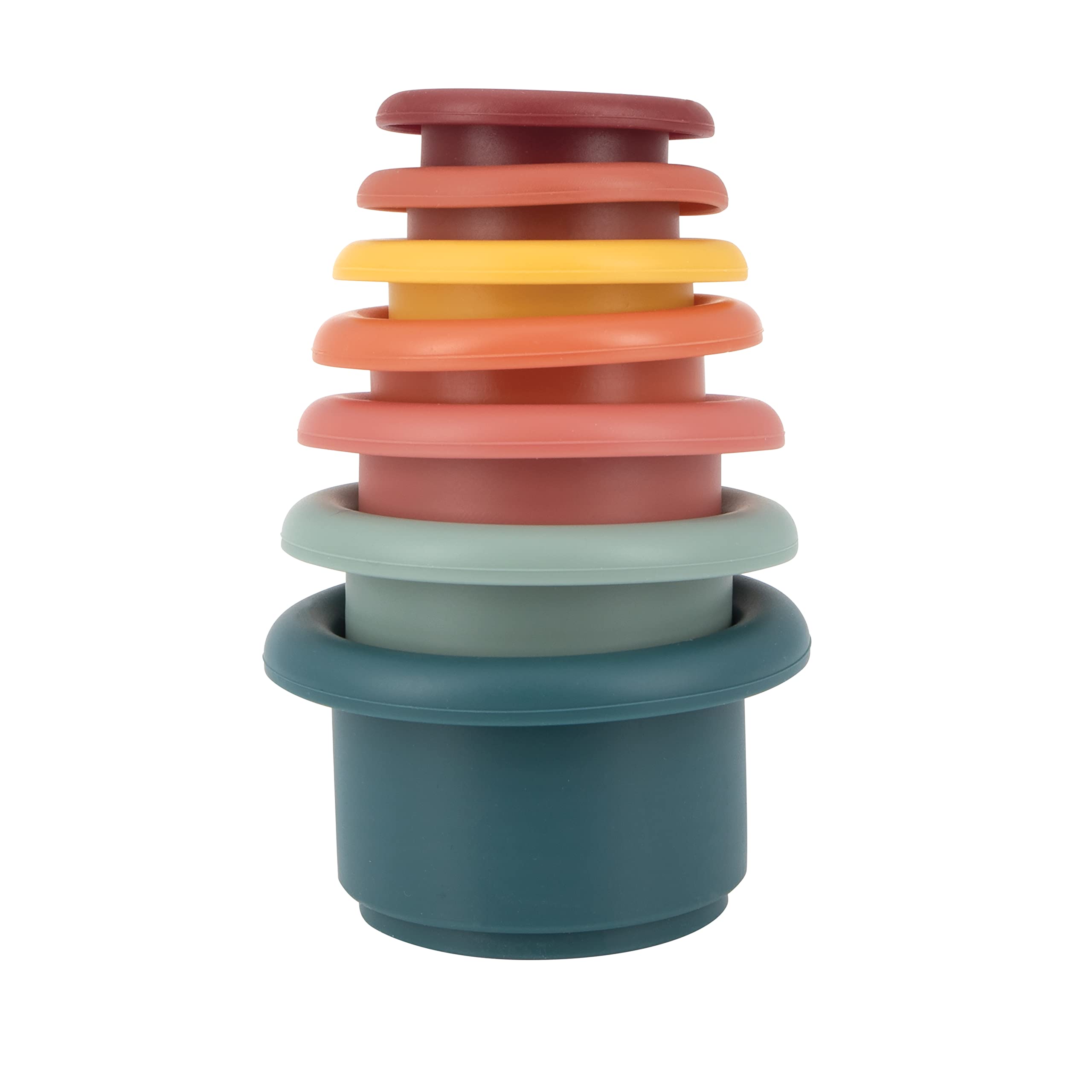 El Juguete De Silicona Nuby De 7 Piezas Con Forma De Vasos Apilables Promueve La Coordinación - Venta Internacional.