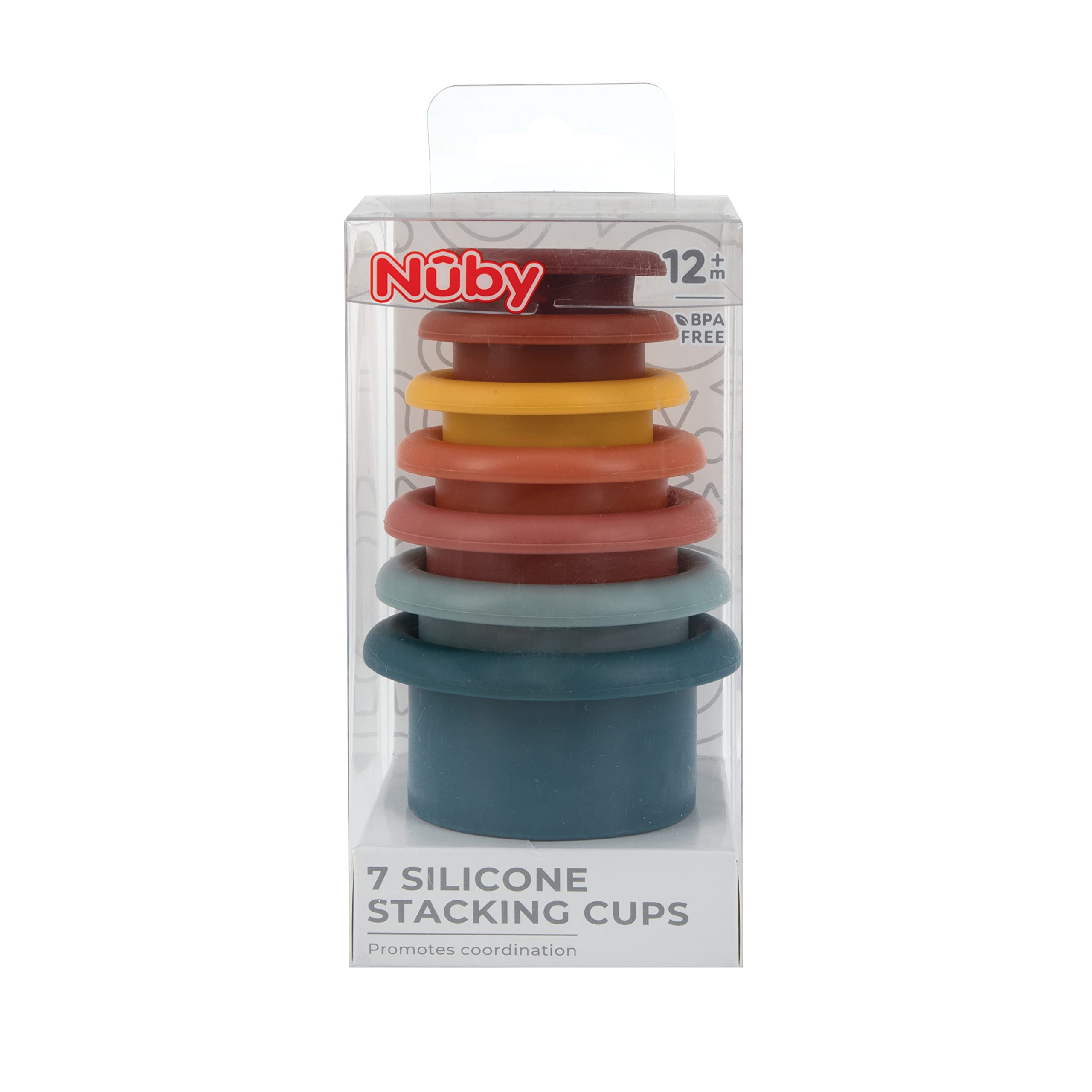 Foto 5 pulgar | El Juguete De Silicona Nuby De 7 Piezas Con Forma De Vasos Apilables Promueve La Coordinación - Venta Internacional.