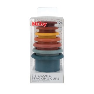 Foto 4 | El Juguete De Silicona Nuby De 7 Piezas Con Forma De Vasos Apilables Promueve La Coordinación - Venta Internacional.